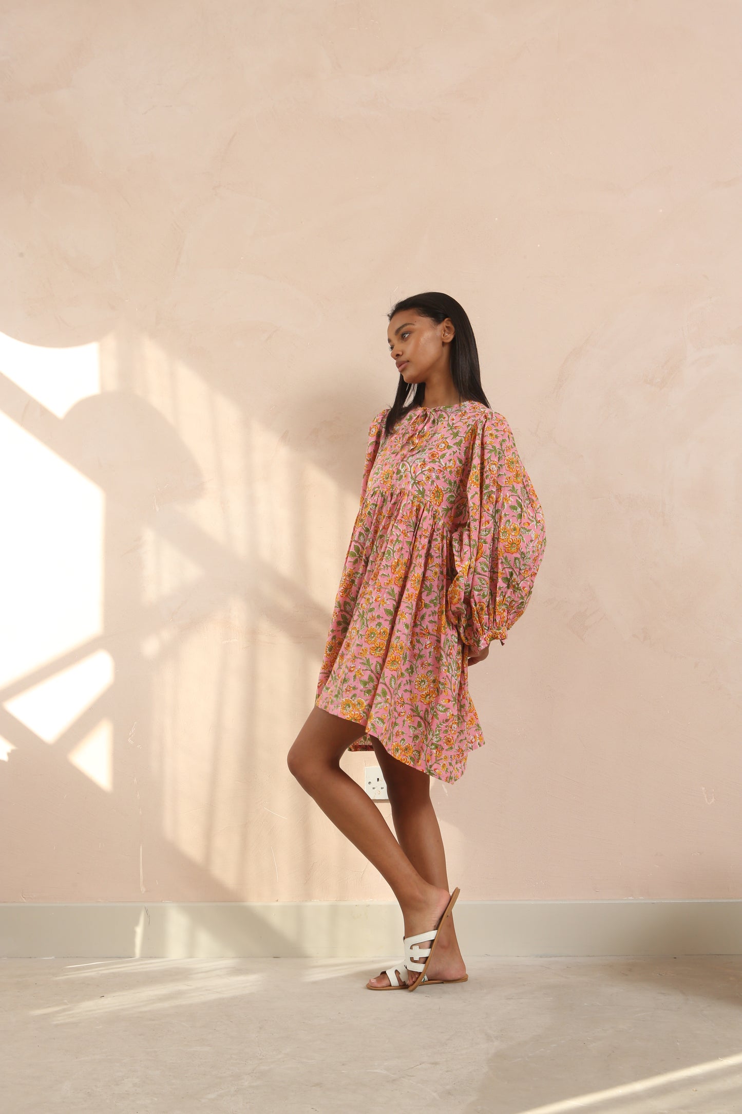 Emma Full Sleeve Midi Smock Dress