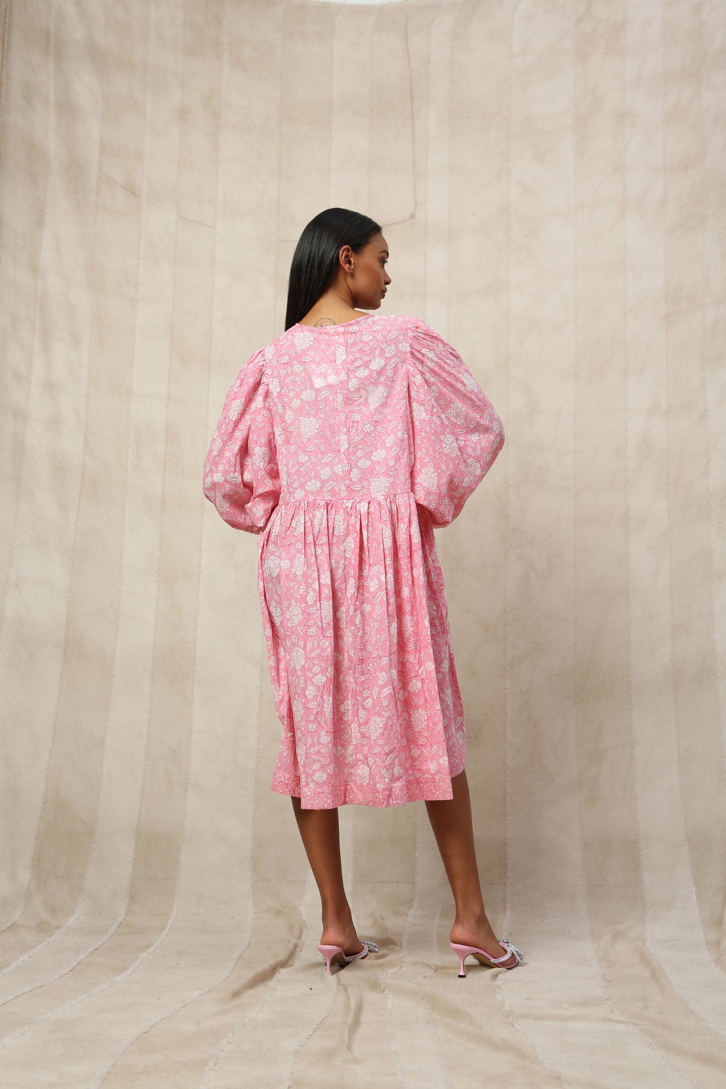 Blossom Full Sleeve Midi Smock Dress