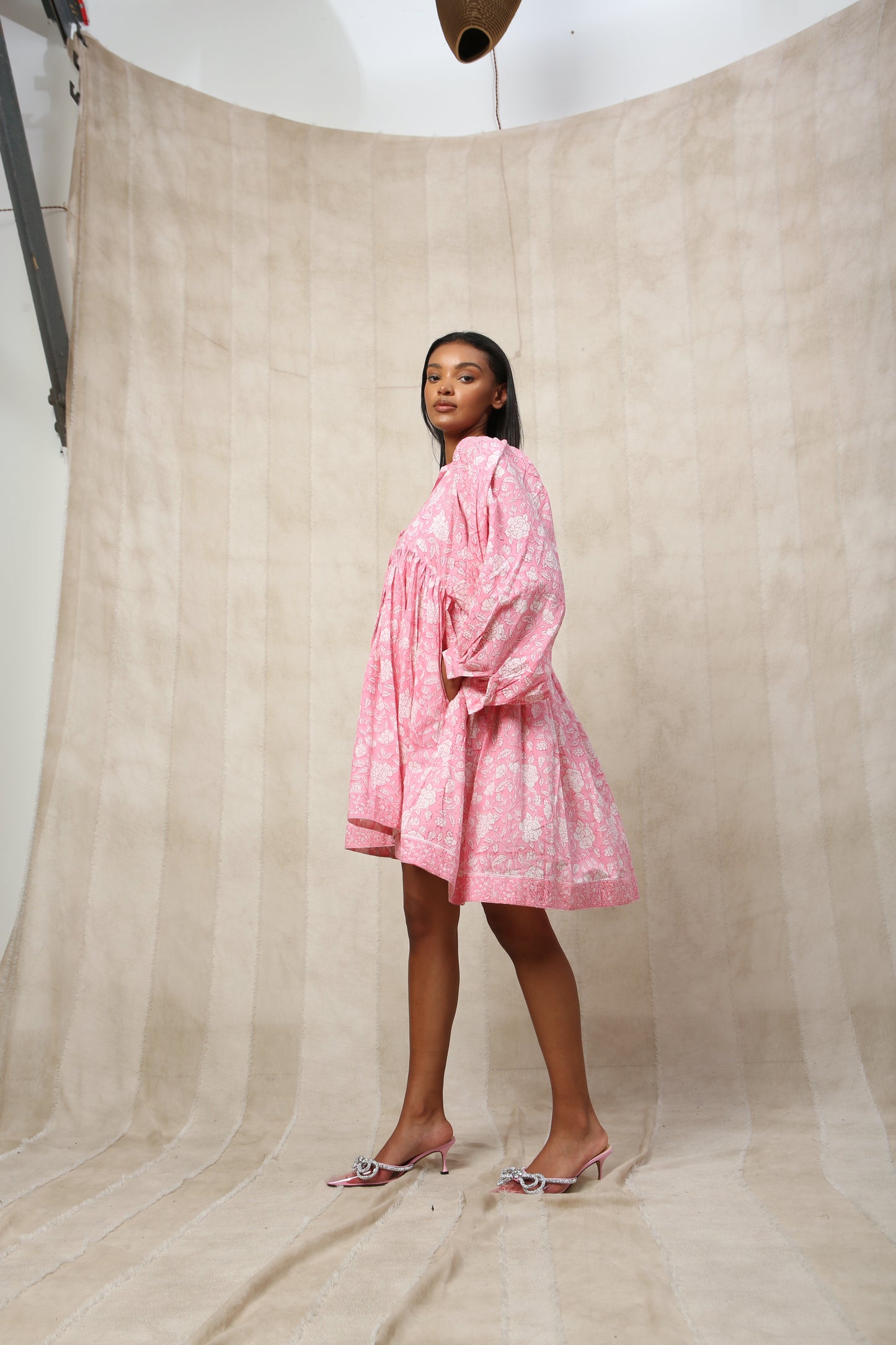 Blossom Full Sleeve Midi Smock Dress