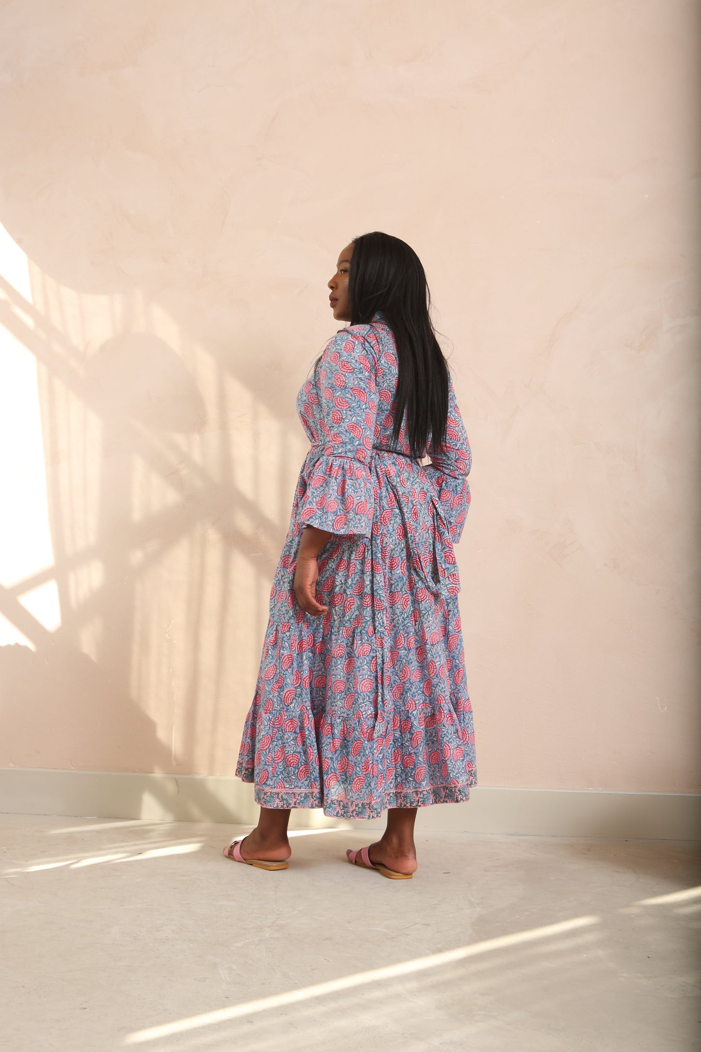 Jasper Bell Sleeve Shirt Collar Maxi Dress