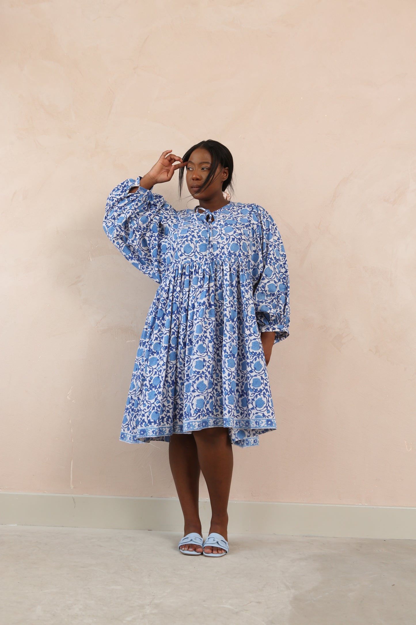 Mara Full Sleeve Midi Smock Dress