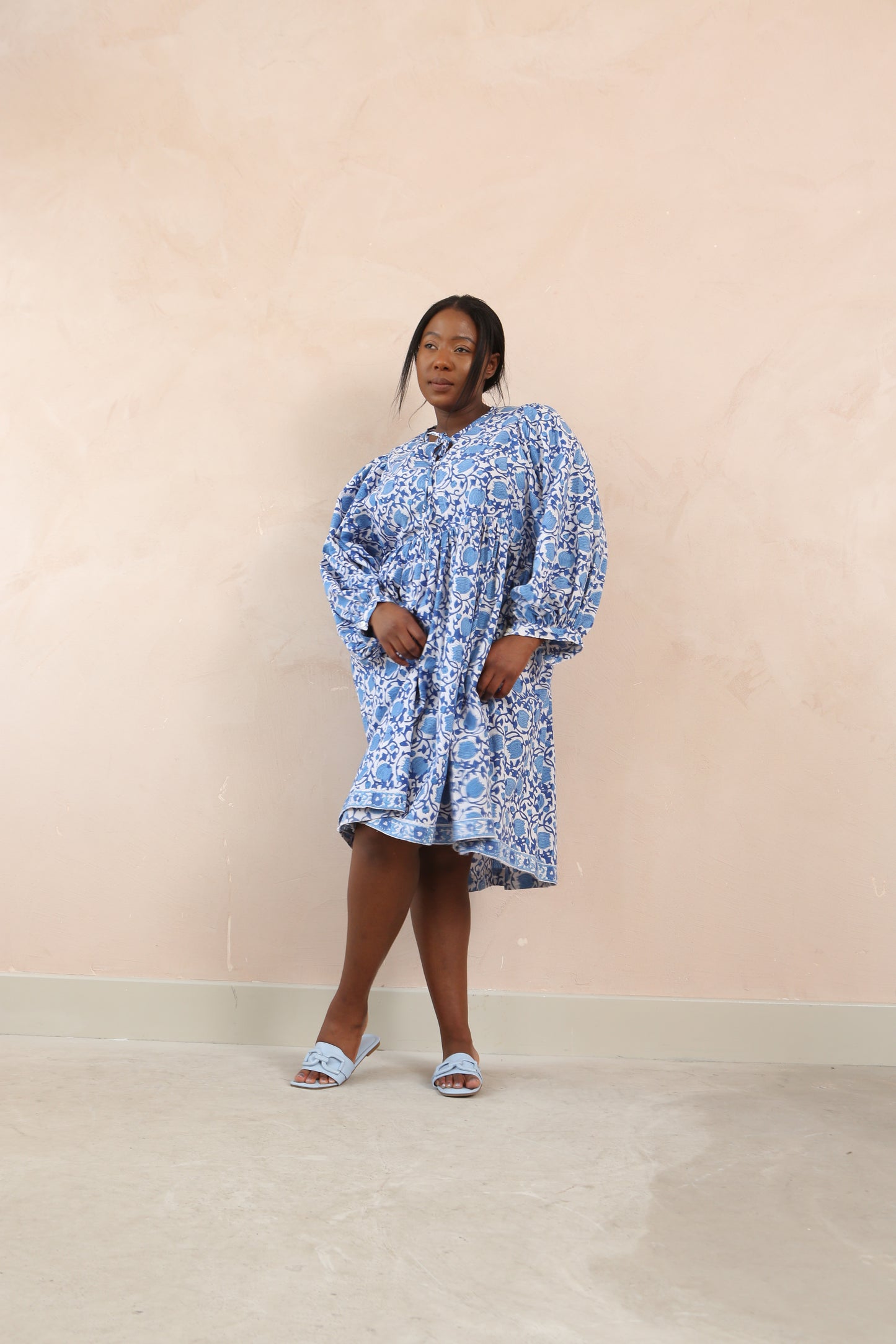 Mara Full Sleeve Midi Smock Dress