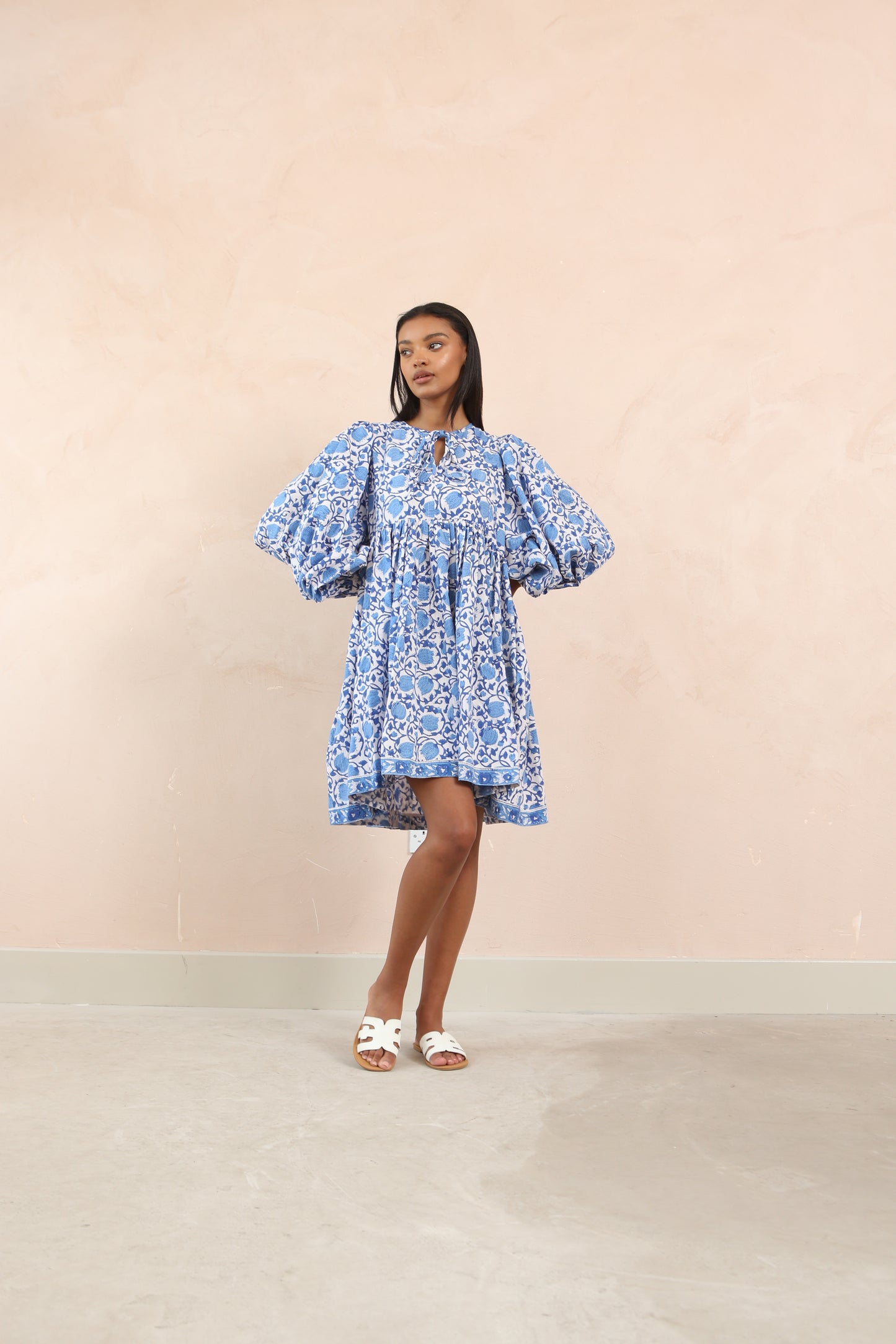 Mara Full Sleeve Midi Smock Dress