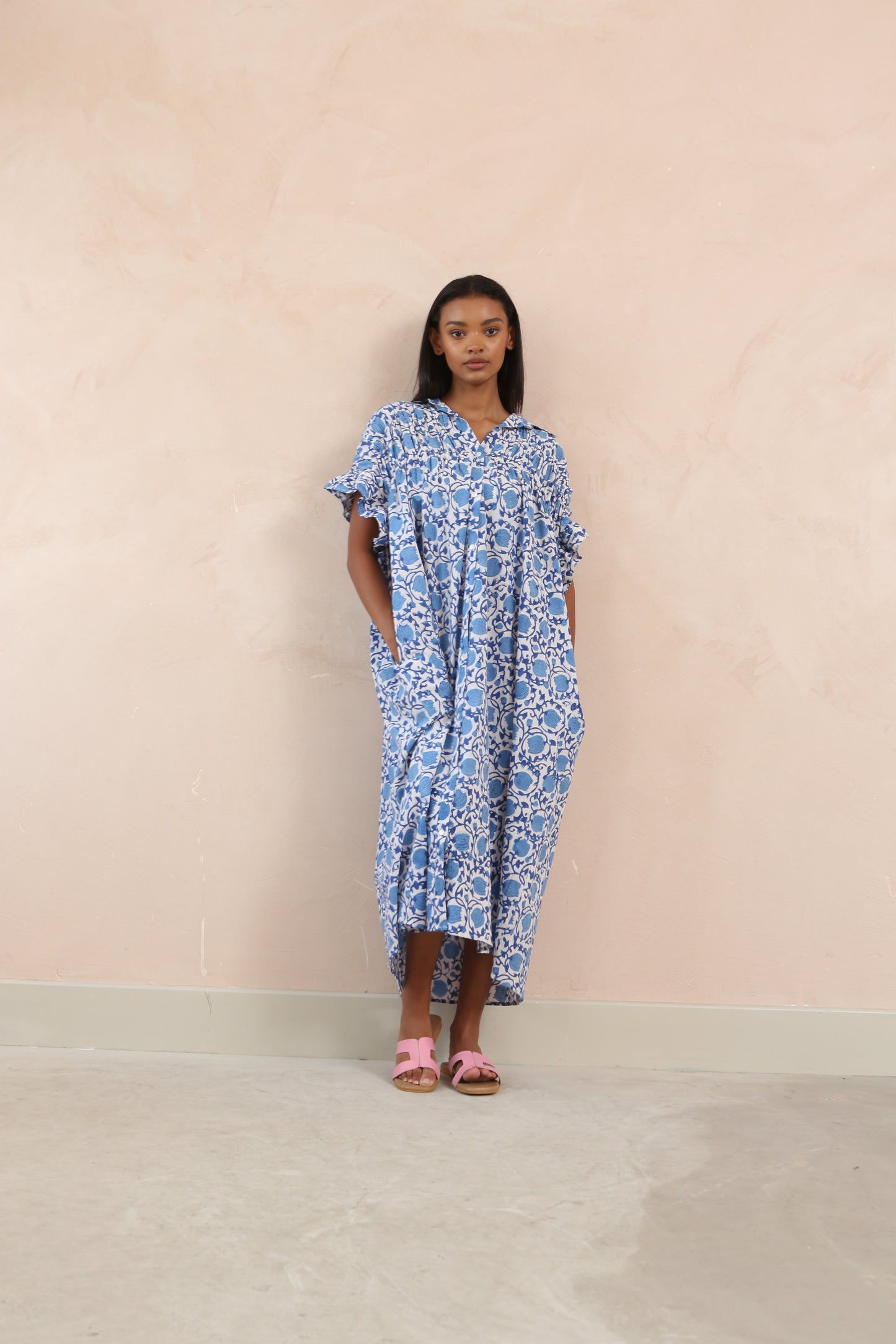 Mara Half Ruffle Sleeve Maxi Dress