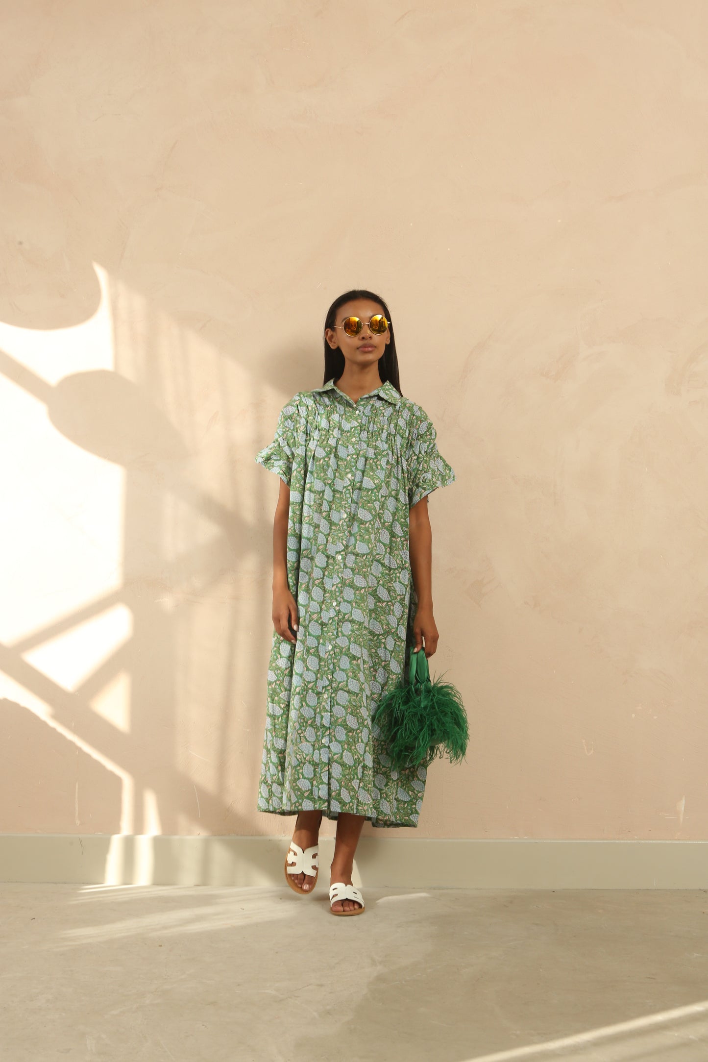 Rachel Ruffle Short Sleeve Maxi Dress