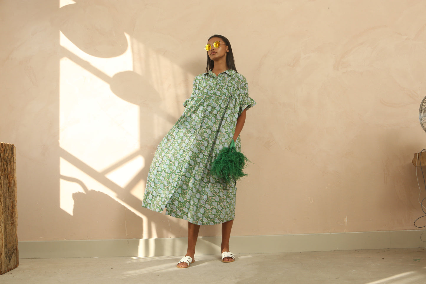 Rachel Ruffle Short Sleeve Maxi Dress