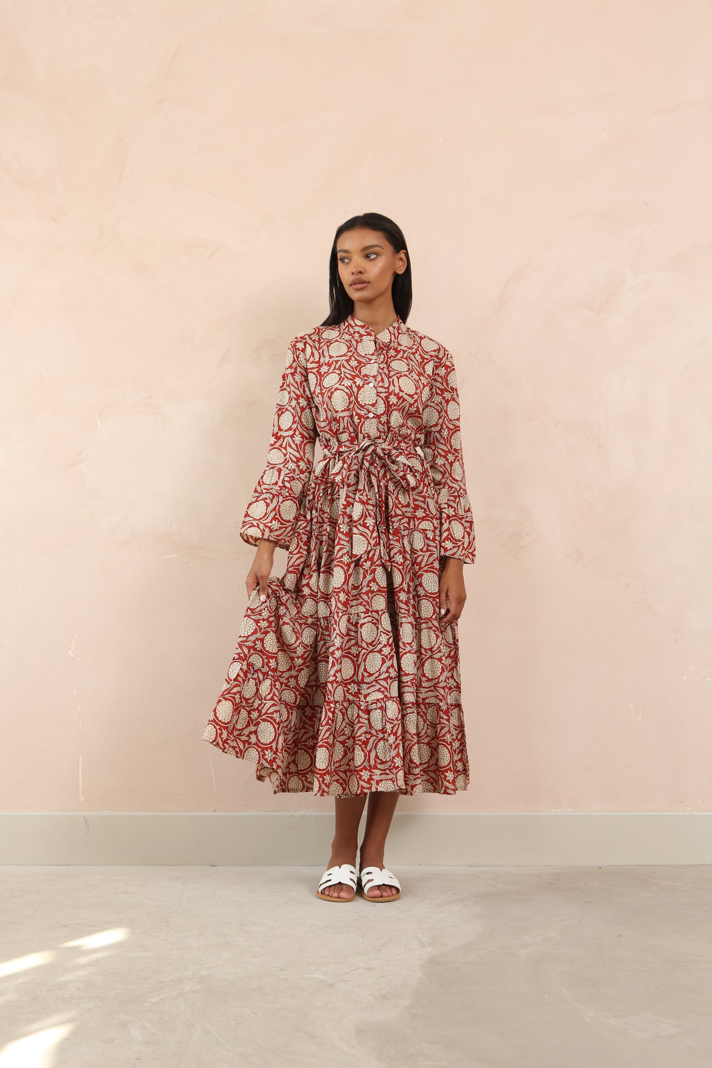 Tory Cotton Bell Sleeve Maxi Dress