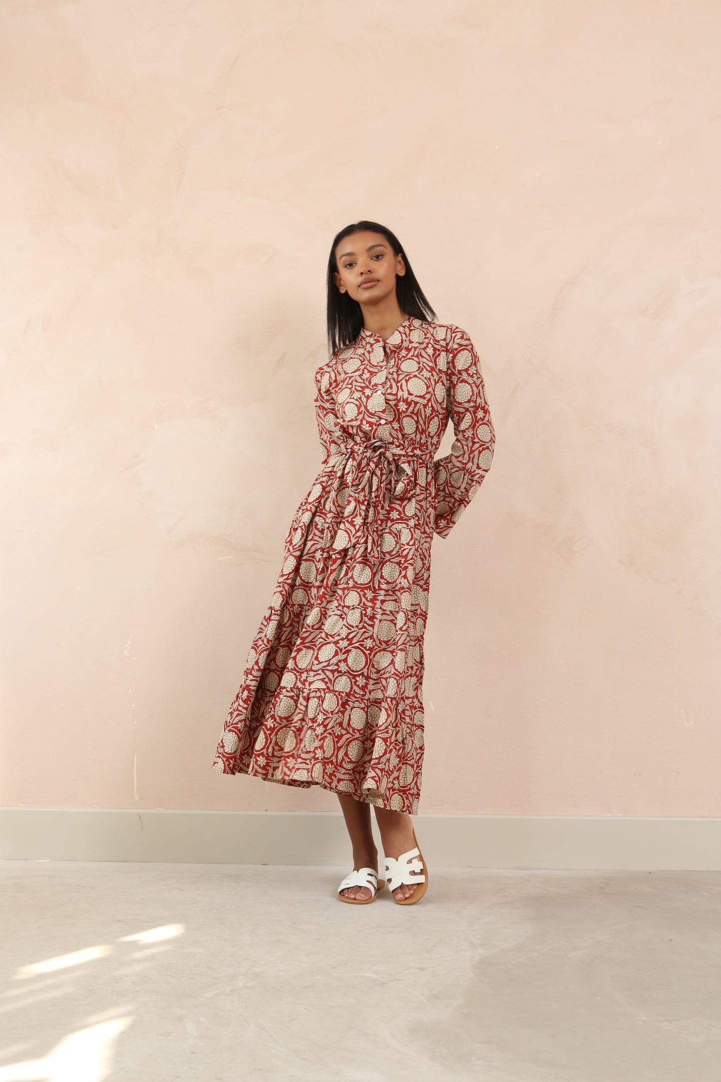 Tory Cotton Bell Sleeve Maxi Dress