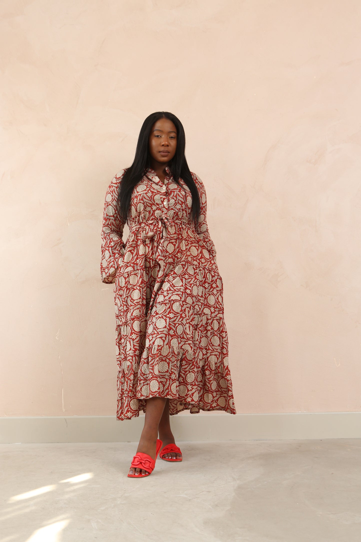 Tory Cotton Bell Sleeve Maxi Dress