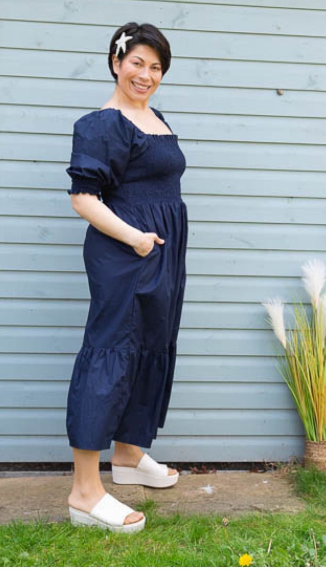 Chelsea Braless Wonder Midi Dress With Sleeves