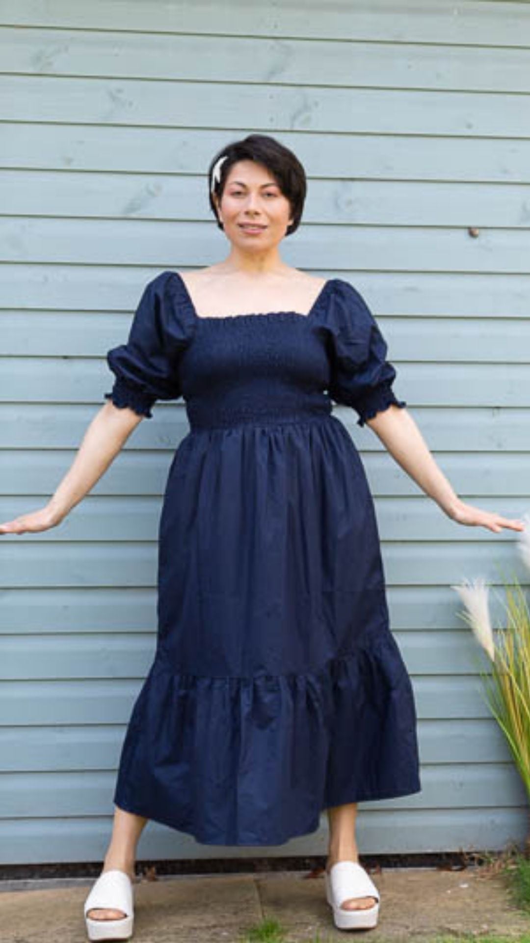 Chelsea Braless Wonder Midi Dress With Sleeves