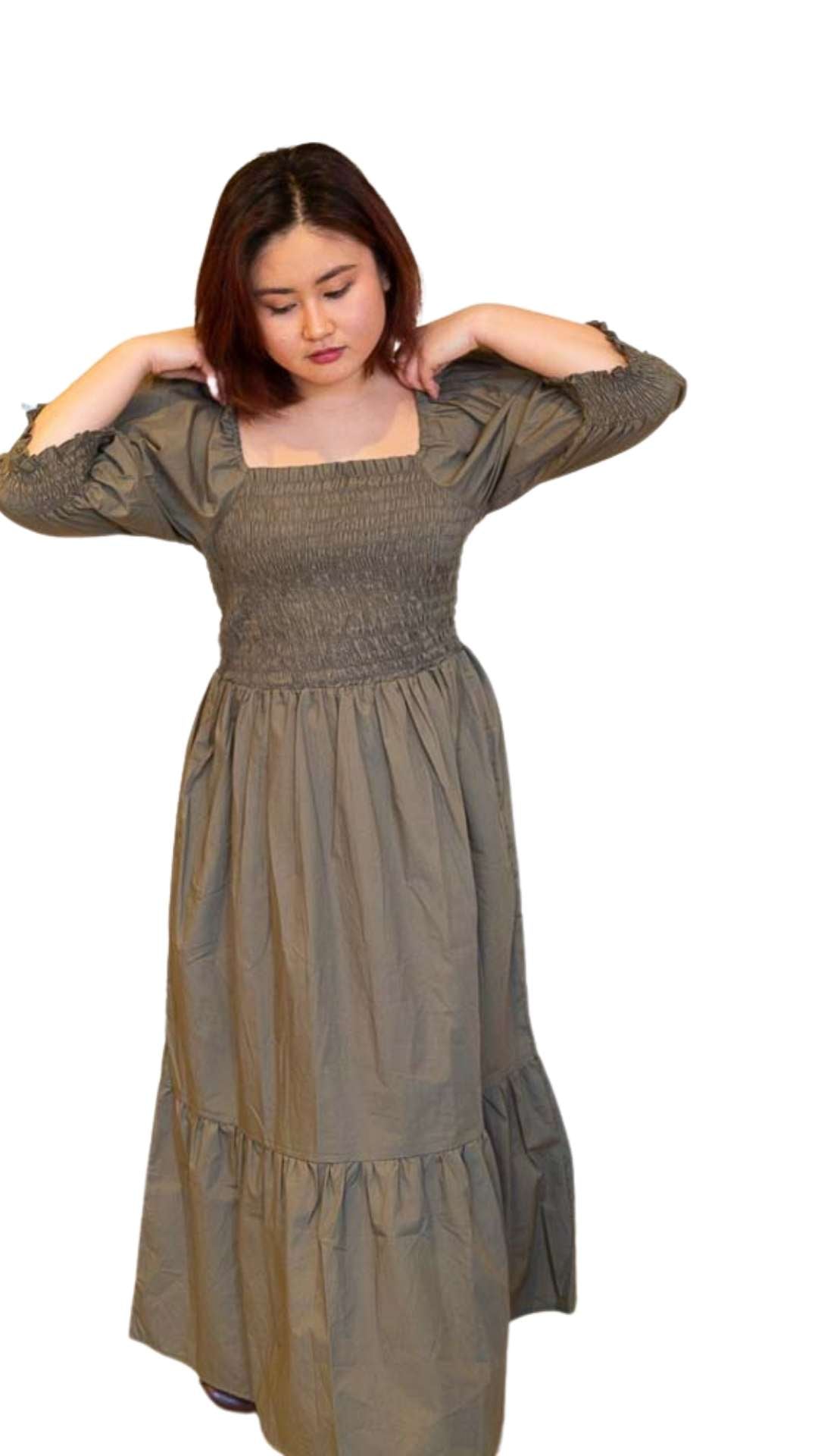 Brandy Braless Wonder Midi Dress With Sleeves