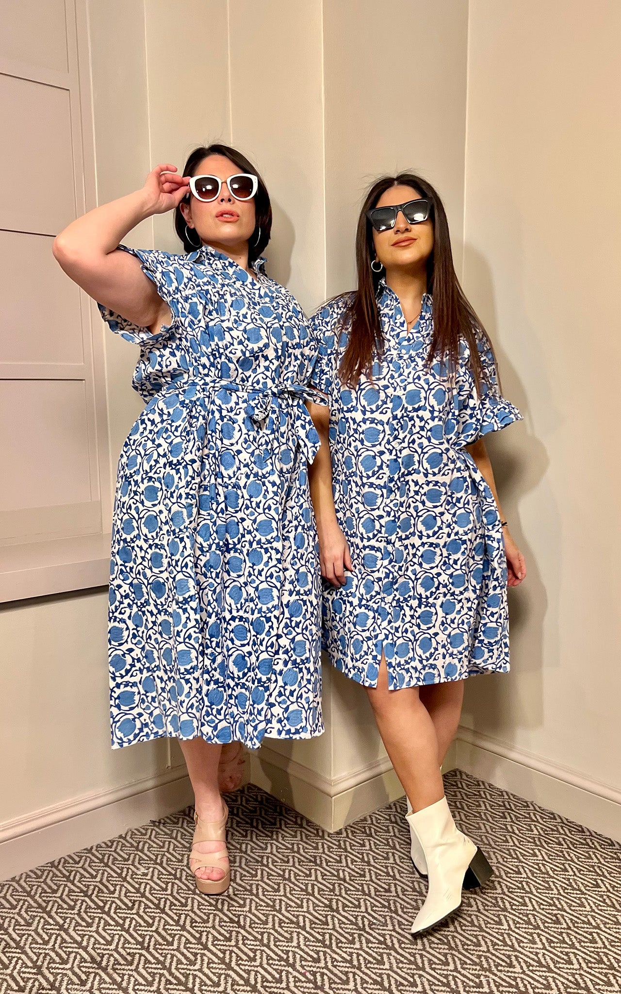 Mara Midi Smock Block Print Dress- Preorder