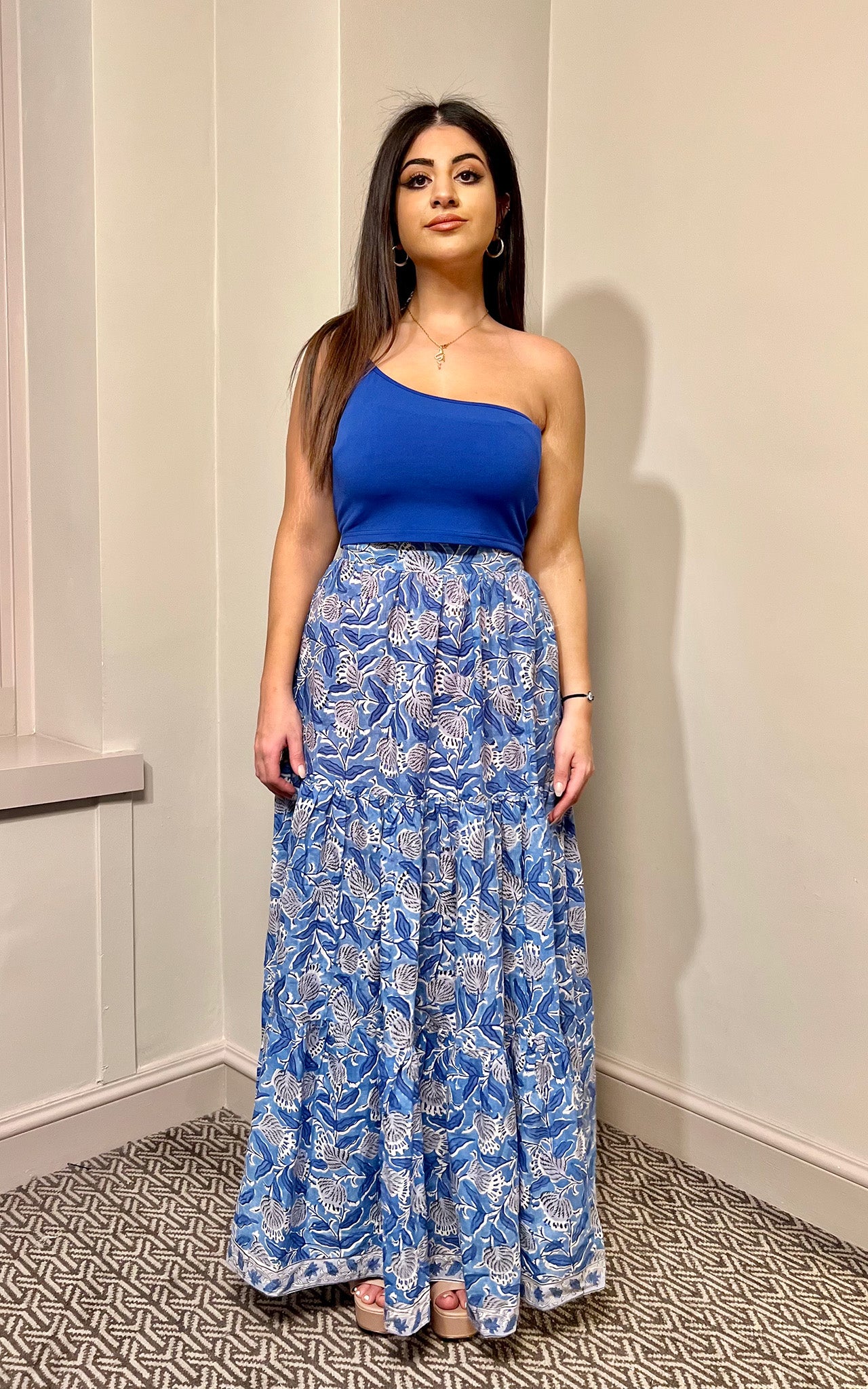 Block Print Maxi Skirt