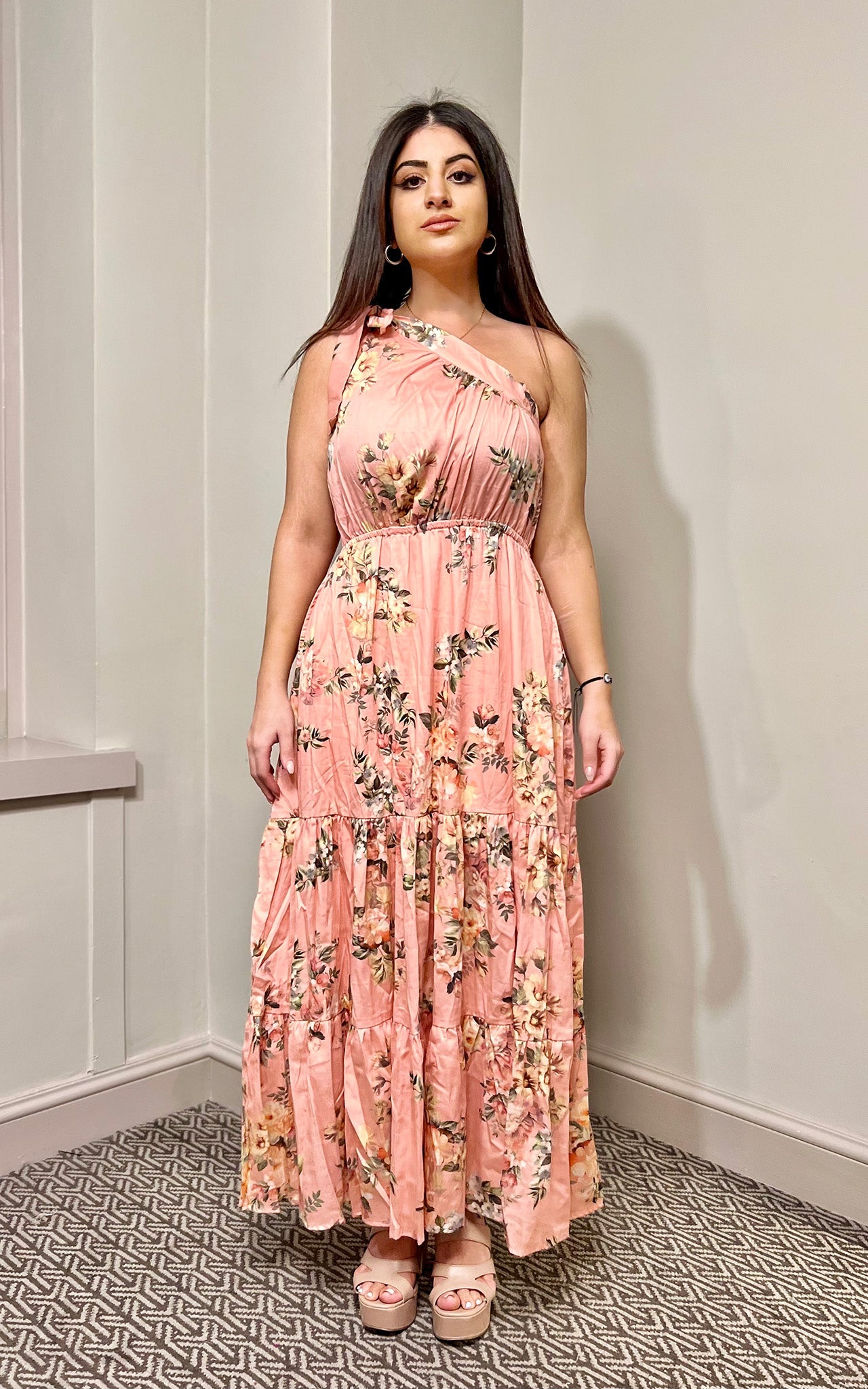 Luella Asymmetric One-Shoulder Maxi Dress