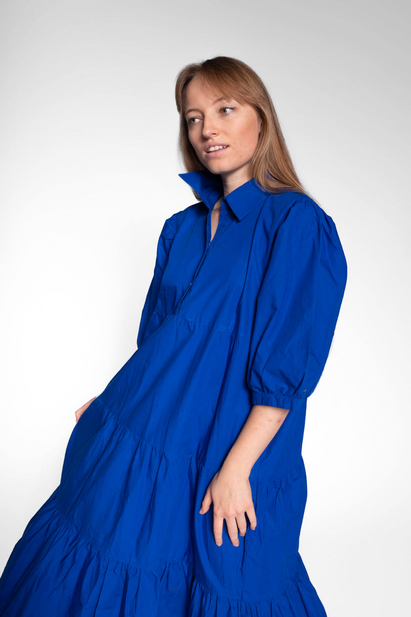 Laura Front Button Cotton Maxi Dress
