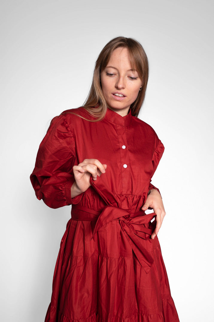 Kate Cotton-Poplin Maxi Dress With Sleeves