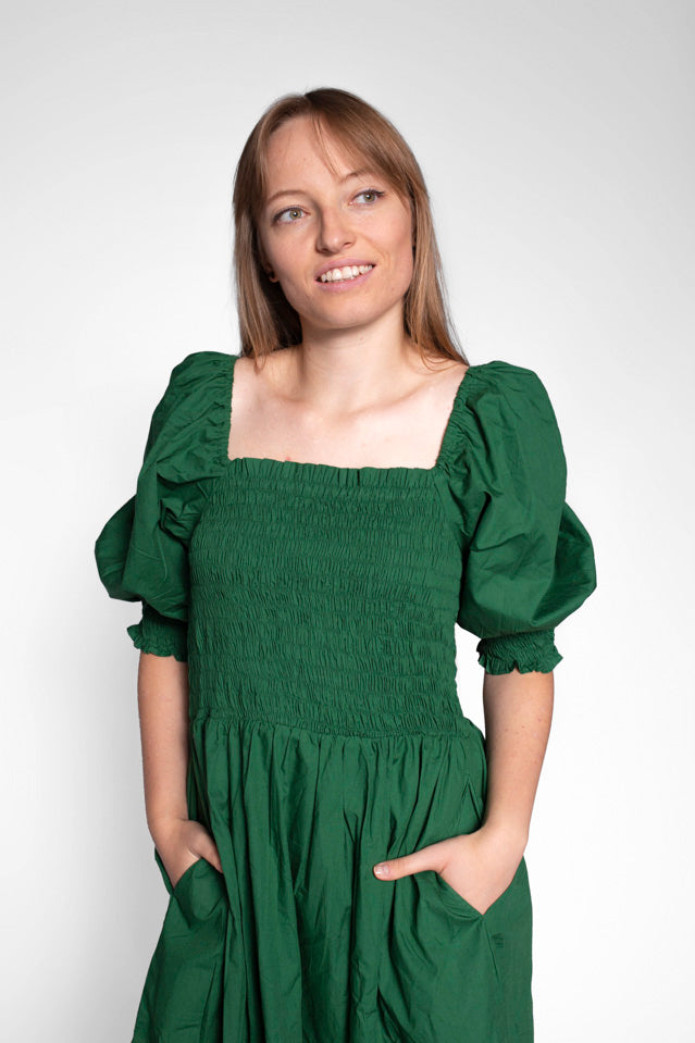 Olive Braless Wonder Maxi Dress With Sleeves