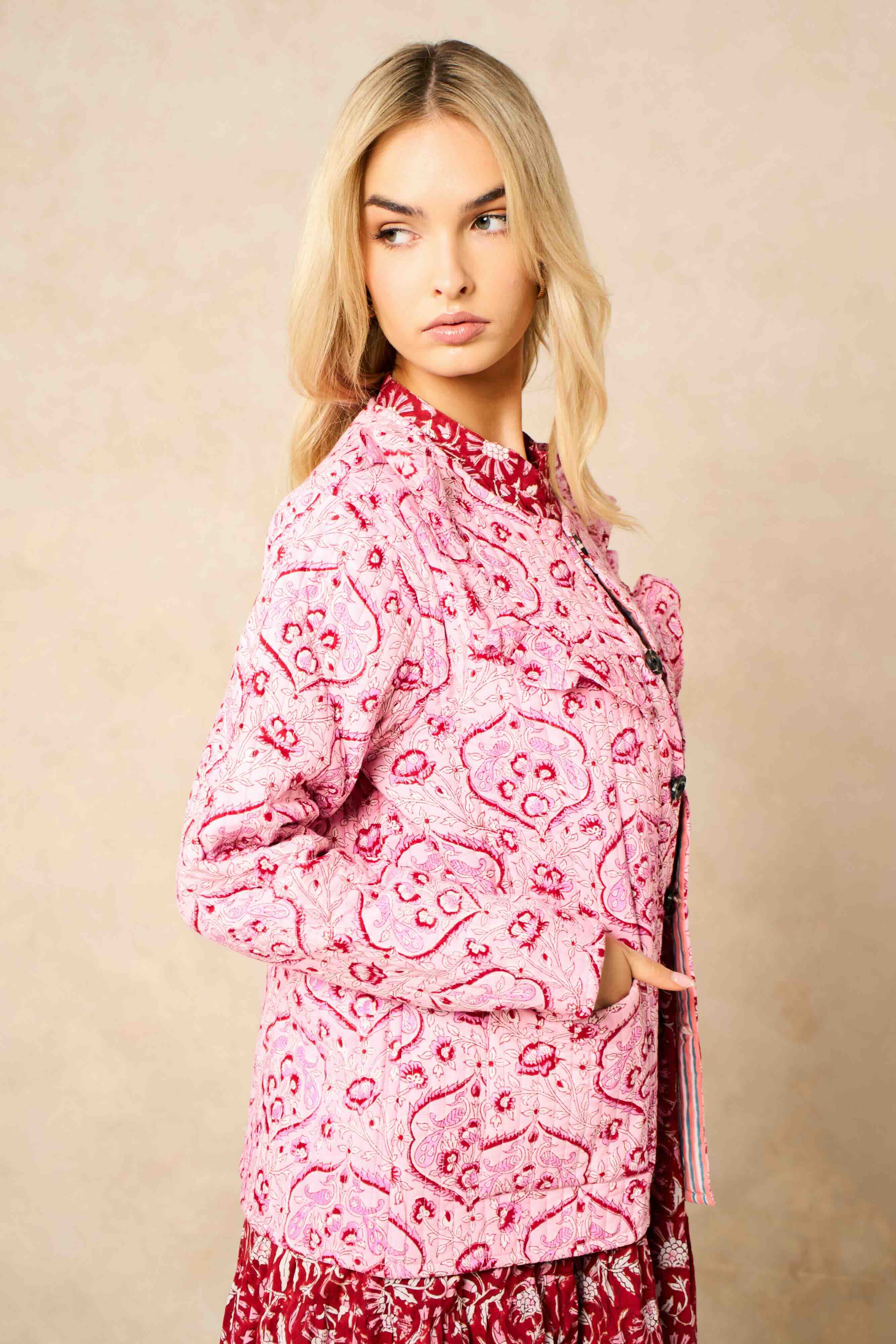 Emelia Reversible Quilted Cotton Jacket