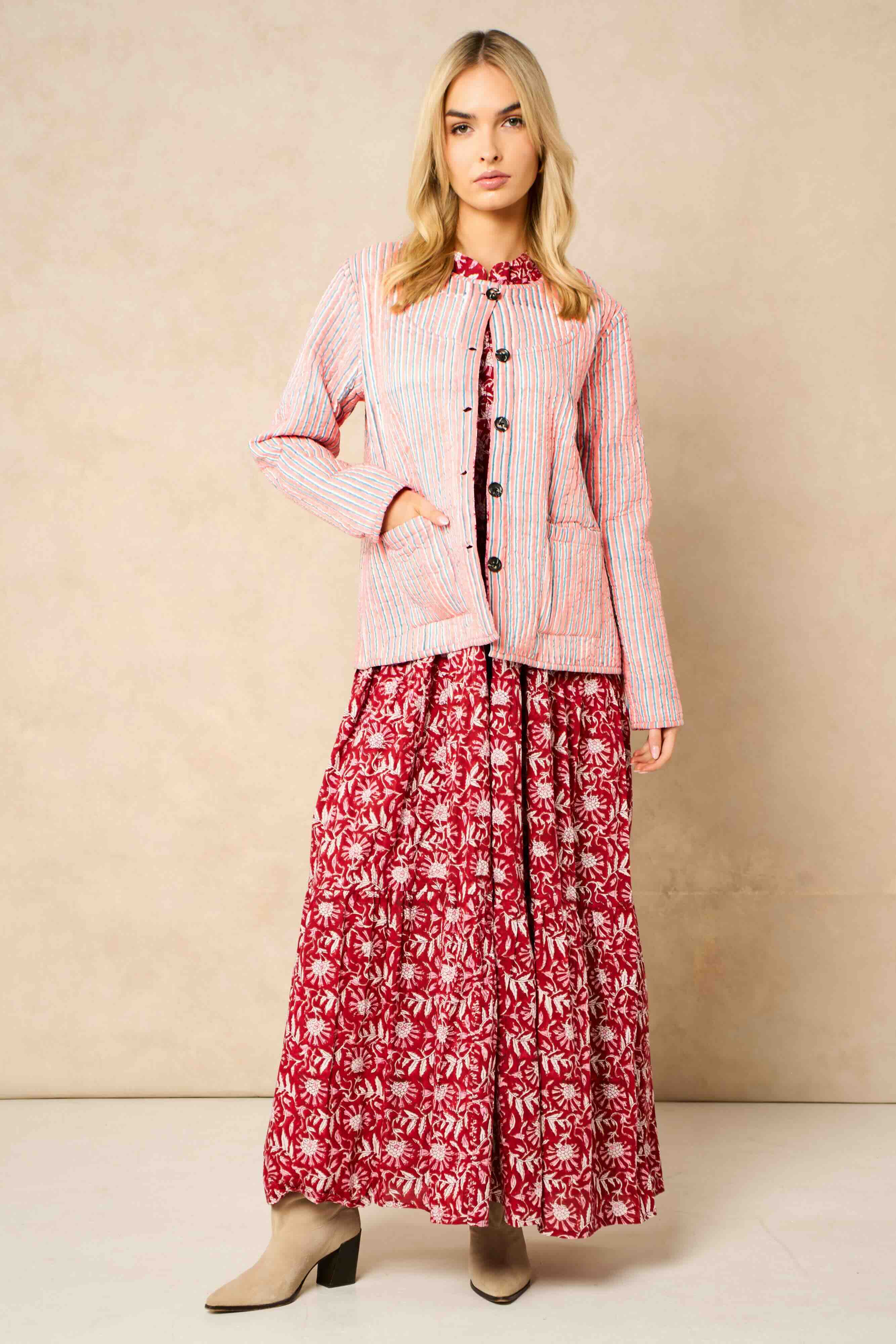 Emelia Reversible Quilted Cotton Jacket