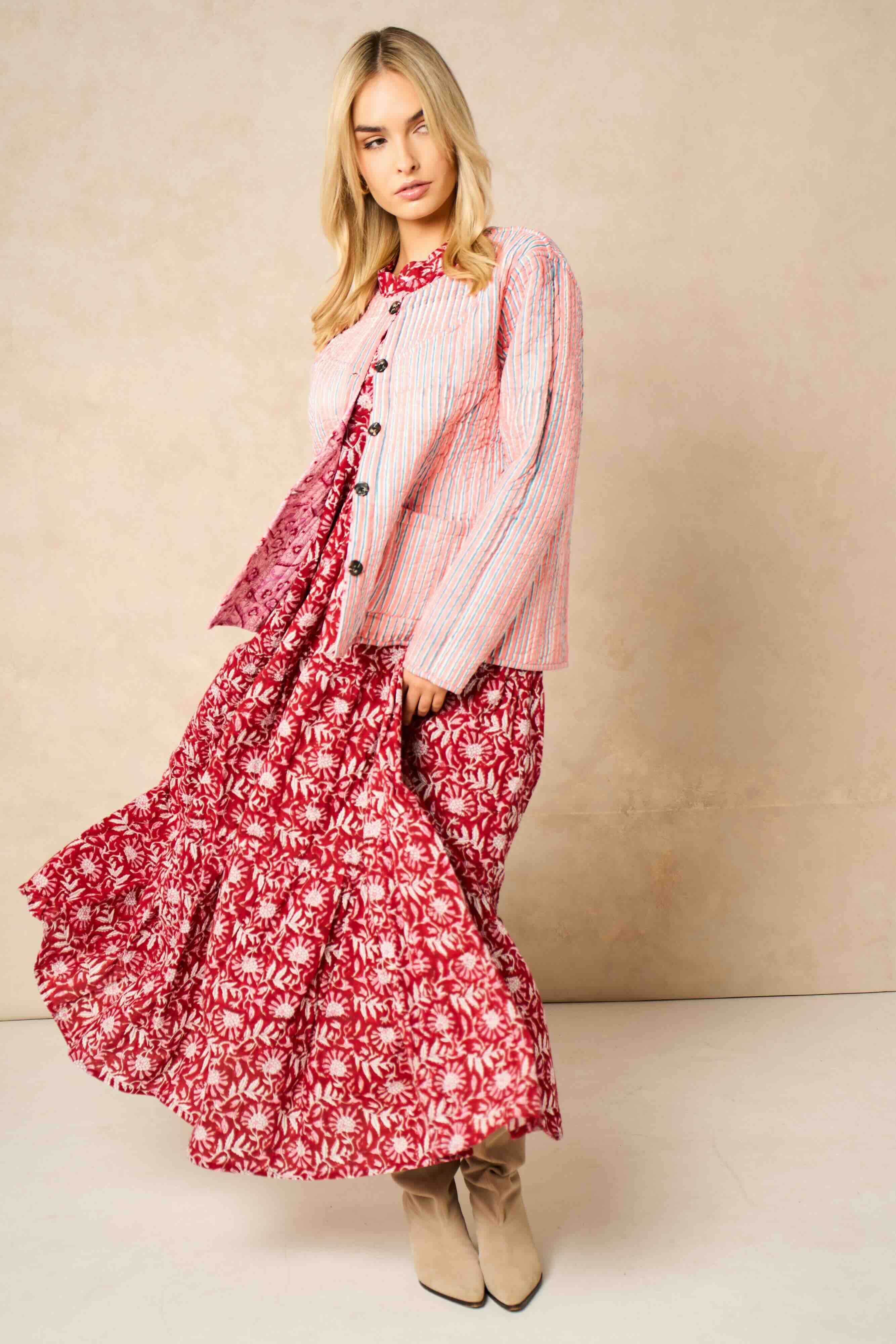 Emelia Reversible Quilted Cotton Jacket