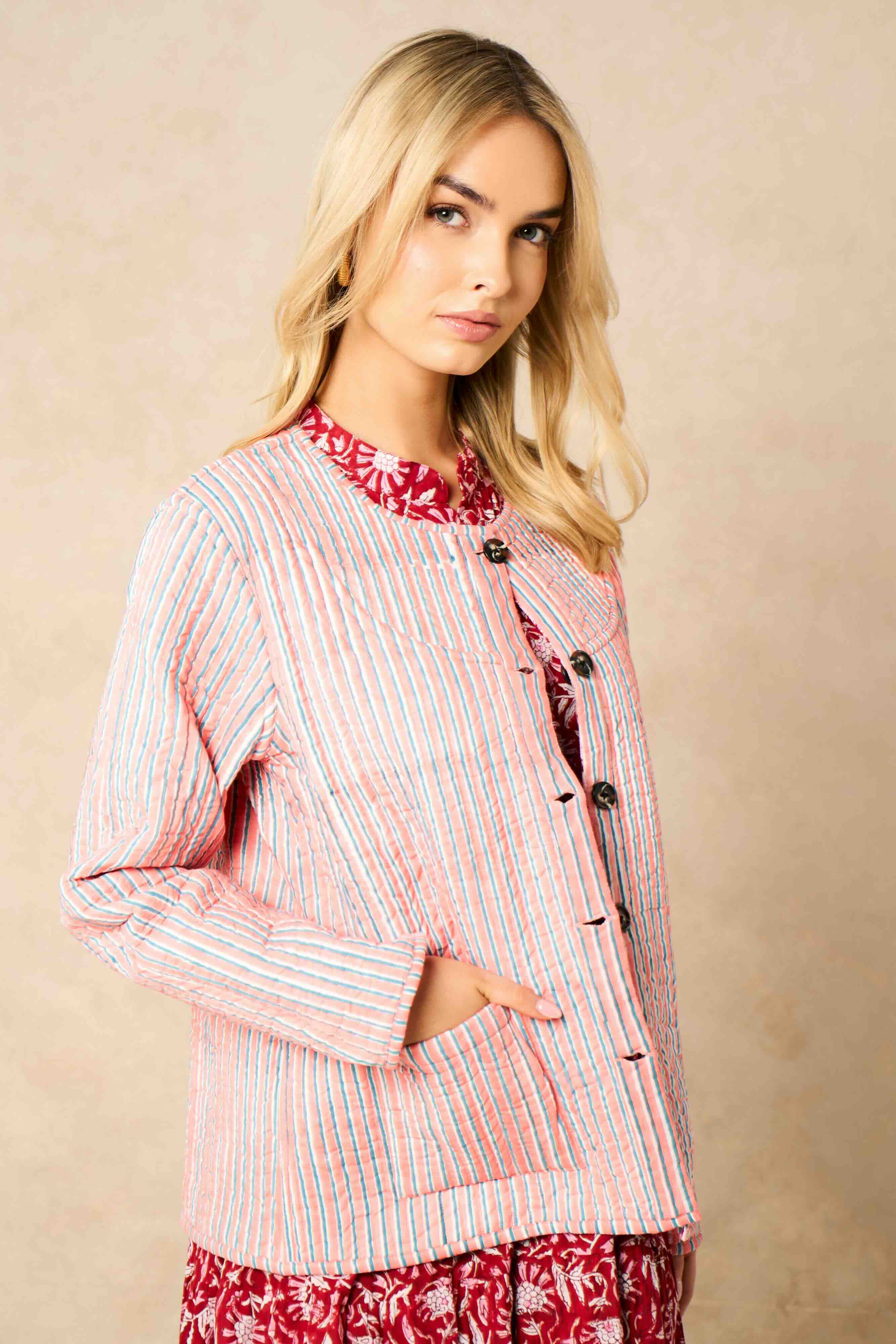 Emelia Reversible Quilted Cotton Jacket