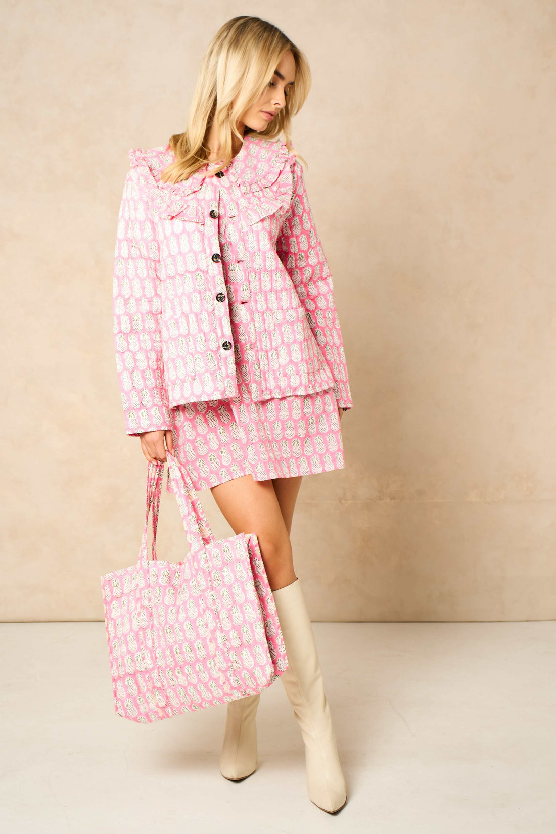 Reversible Cotton Quilted Floral Tote Bag