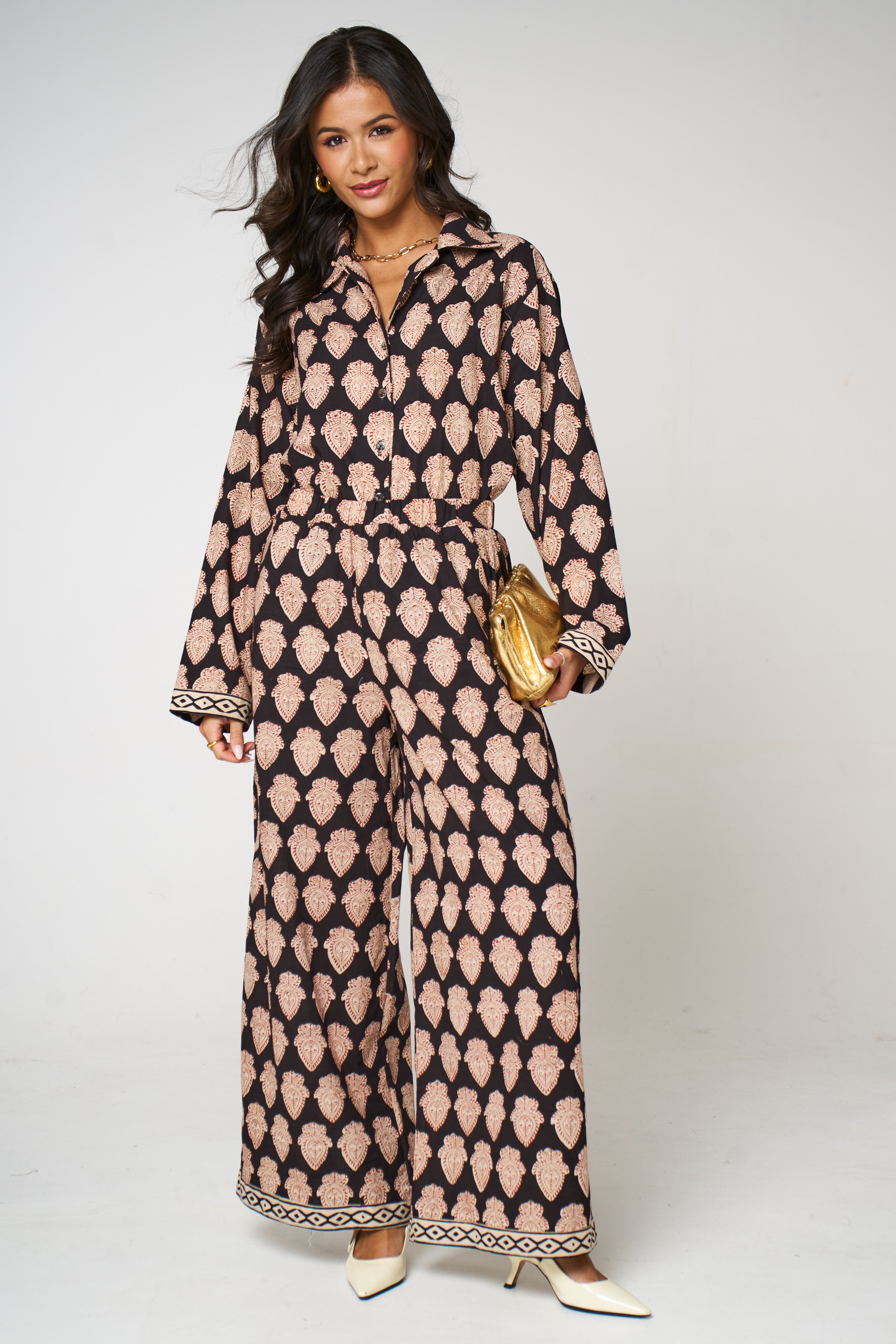 Molly Midnight Black Block Print Classic Matching Set