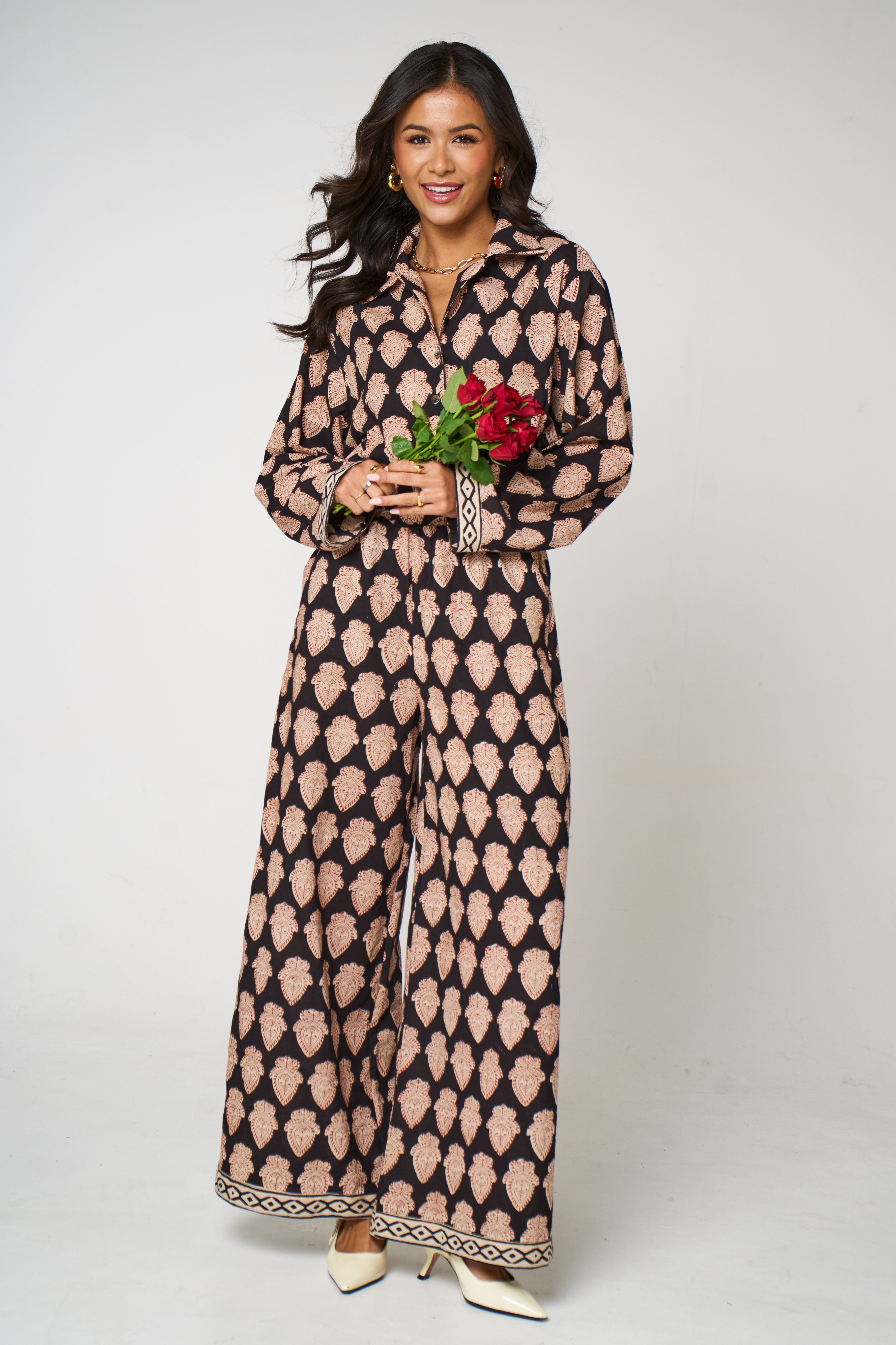 Molly Midnight Black Block Print Classic Matching Set