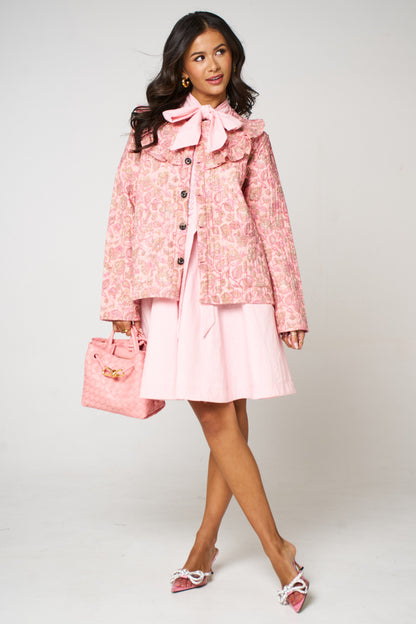 Blush Pearl Linen Dress