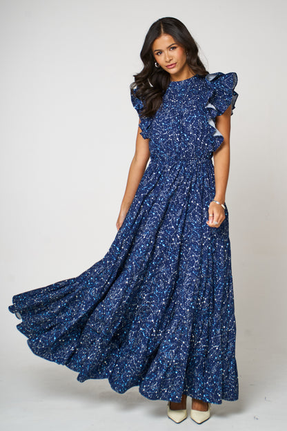 Stars In The Sky Ruffle Maxi Dress
