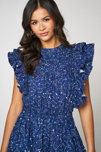 Stars In The Sky Ruffle Maxi Dress