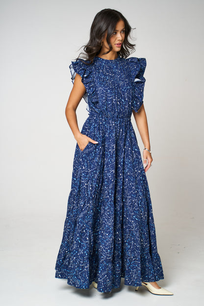 Stars In The Sky Ruffle Maxi Dress