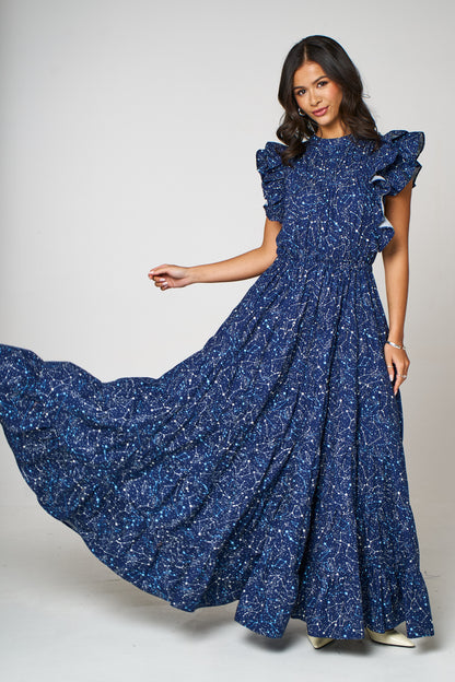 Stars In The Sky Ruffle Maxi Dress