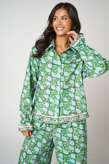 Rachel Emerald Green Block Print Matching Set