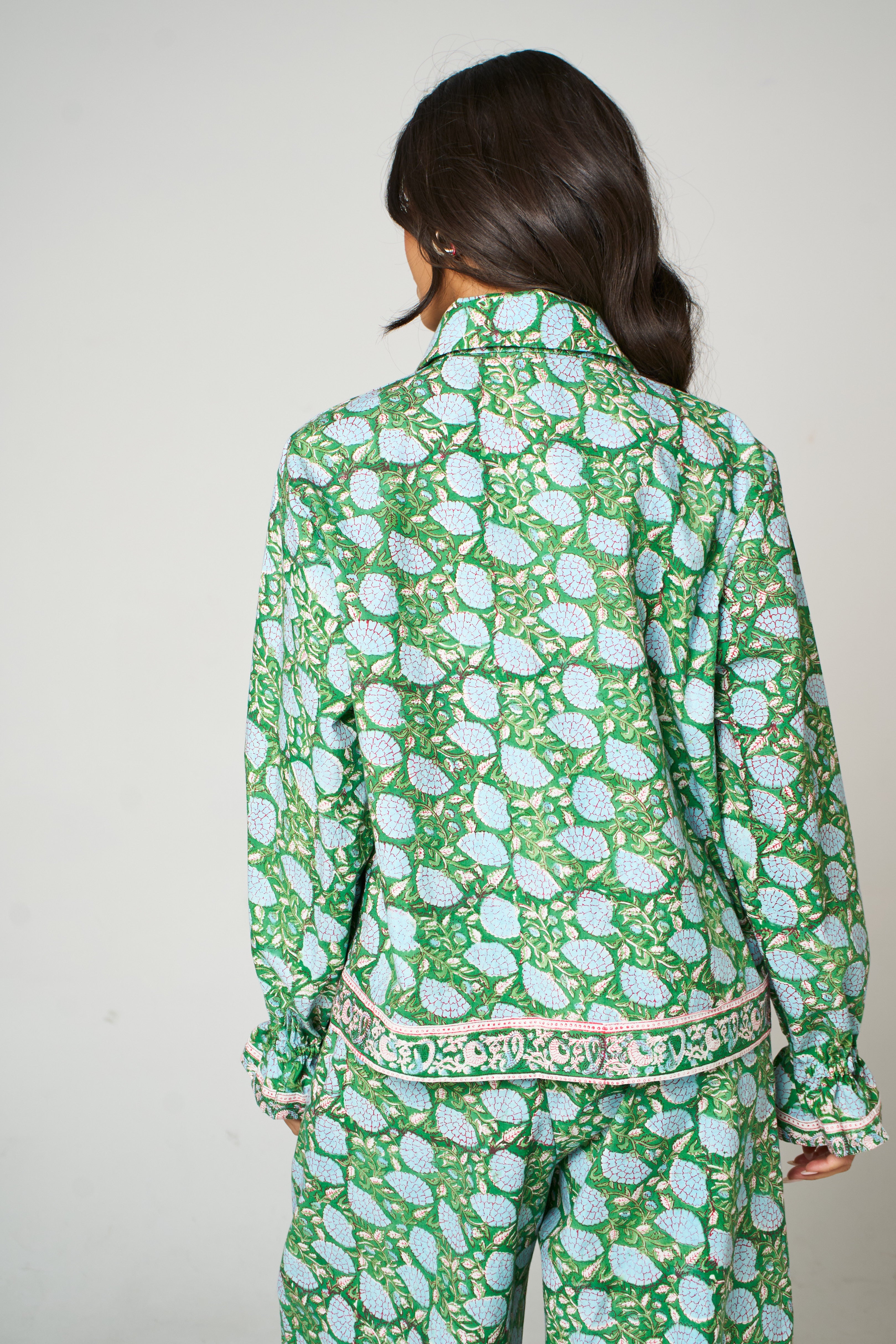 Rachel Emerald Green Block Print Matching Set