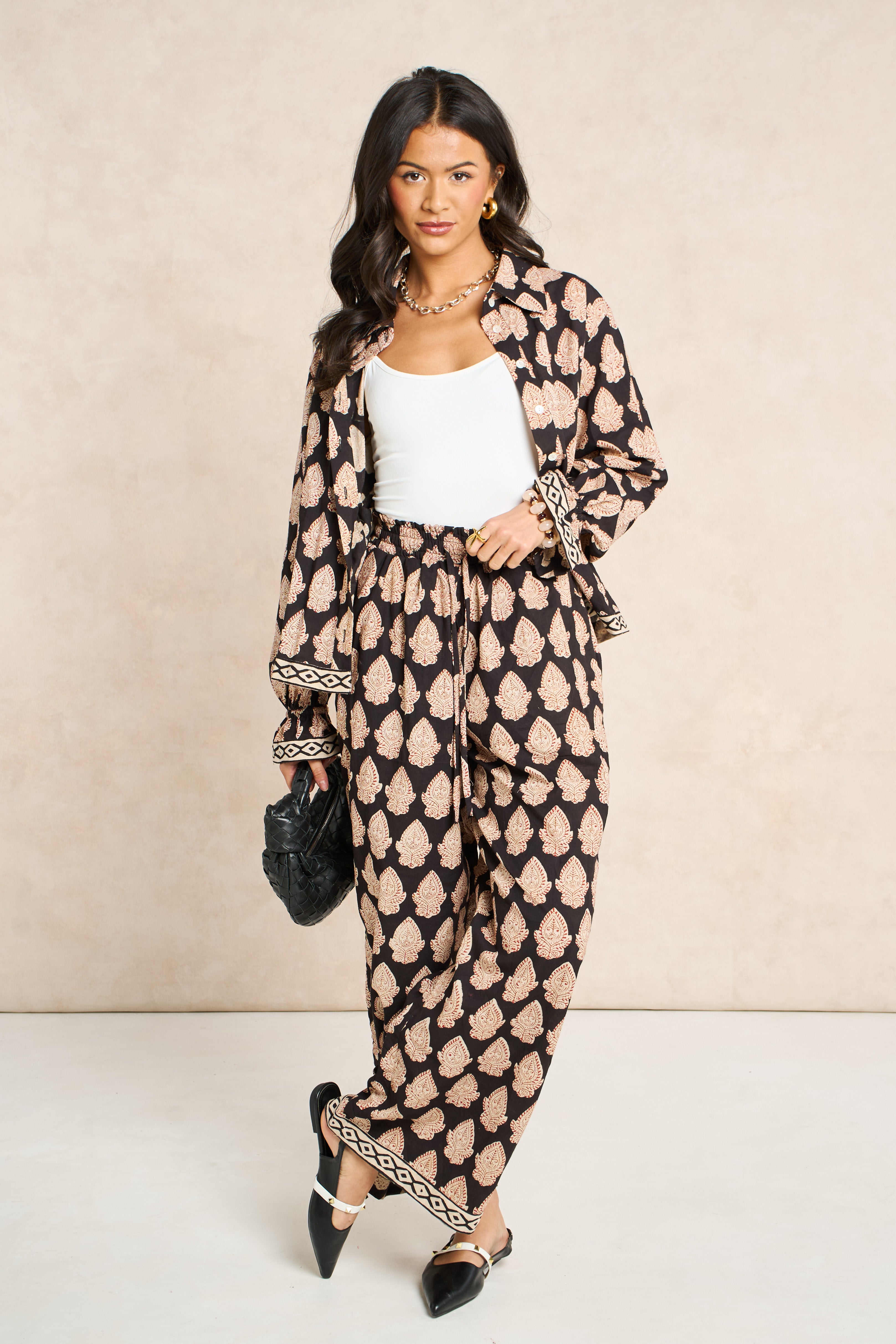 Molly Midnight Black Block Print Matching Set