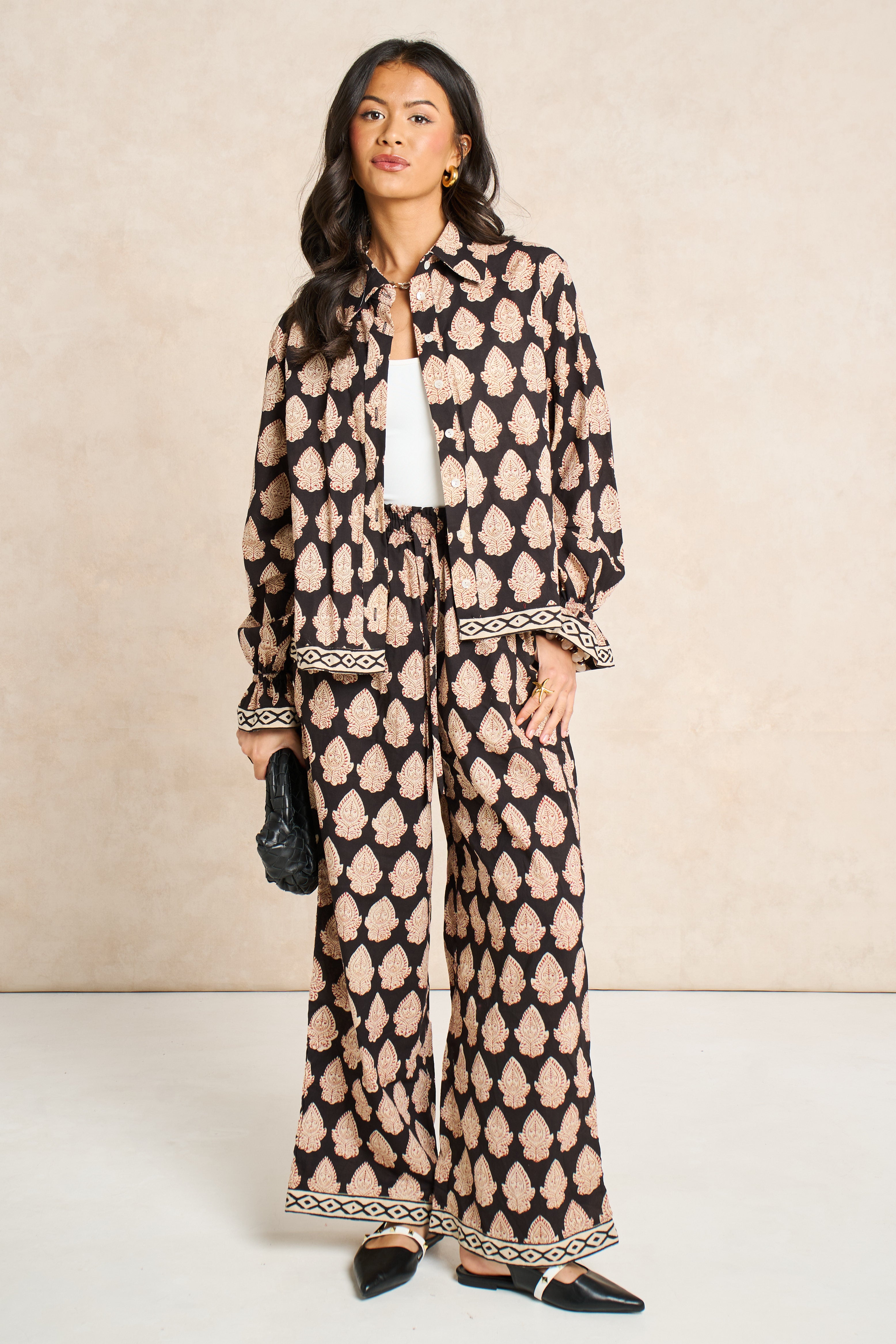 Molly Midnight Black Block Print Matching Set