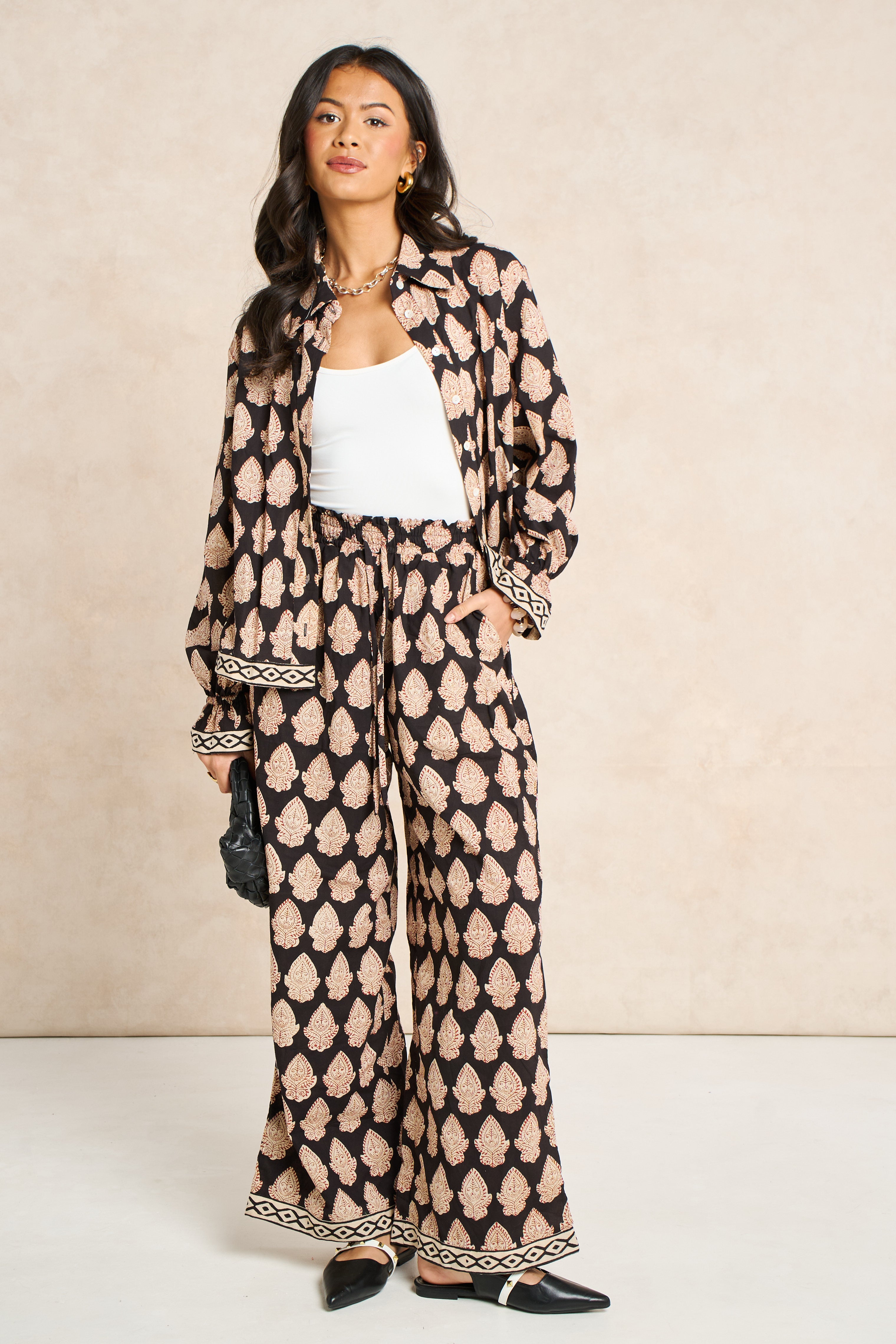 Molly Midnight Black Block Print Matching Set