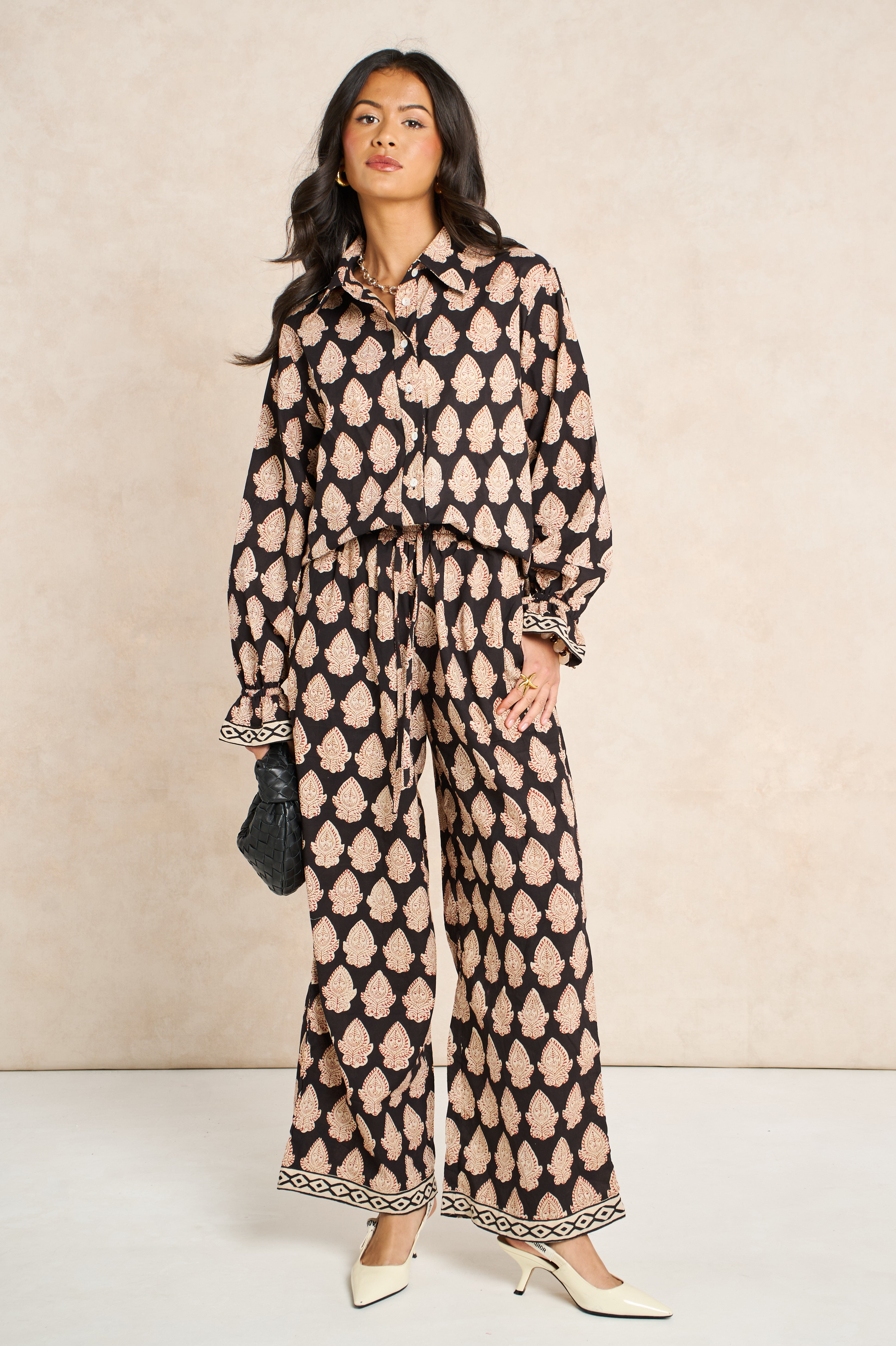 Molly Midnight Black Block Print Matching Set