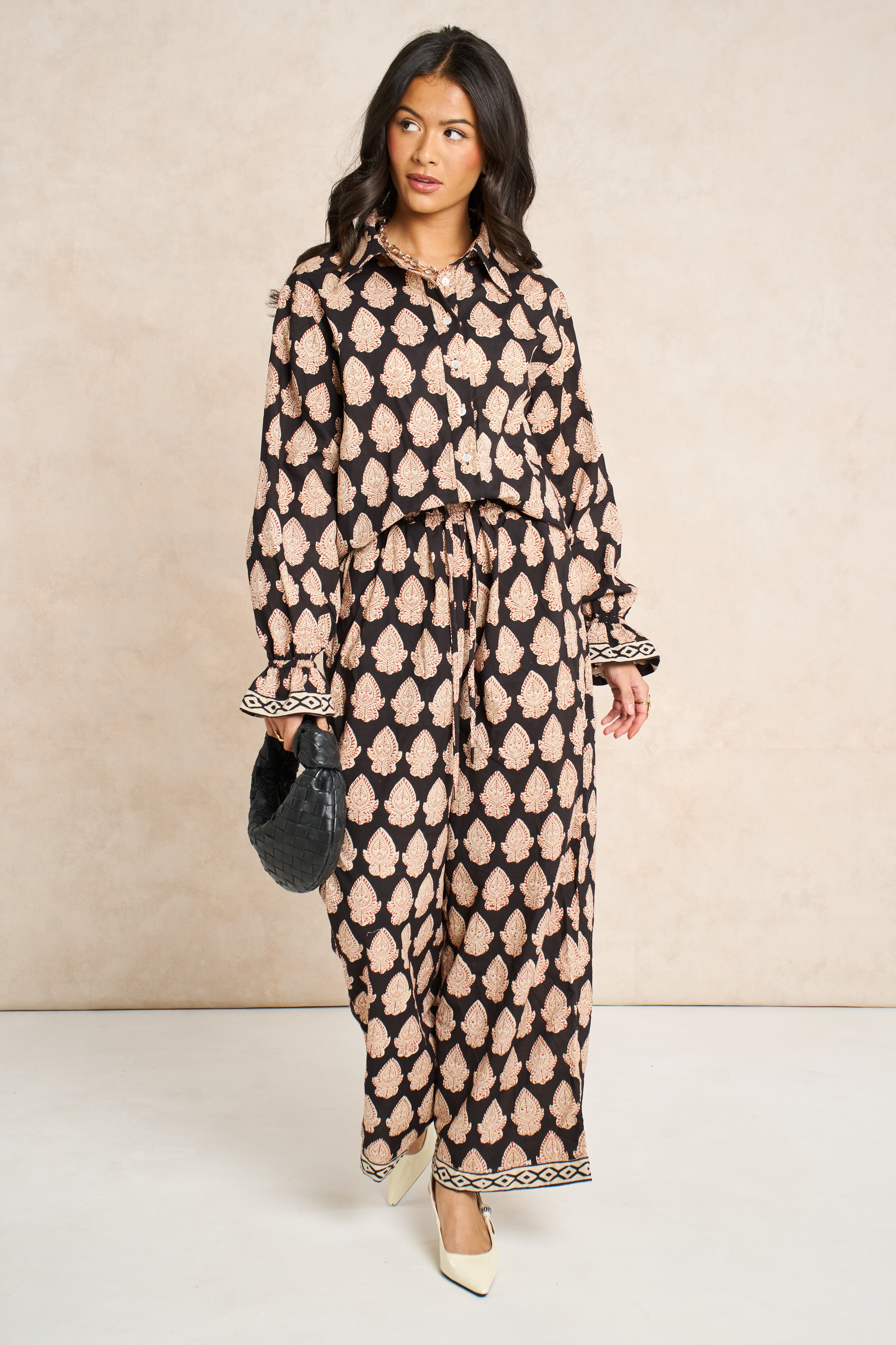 Molly Midnight Black Block Print Matching Set