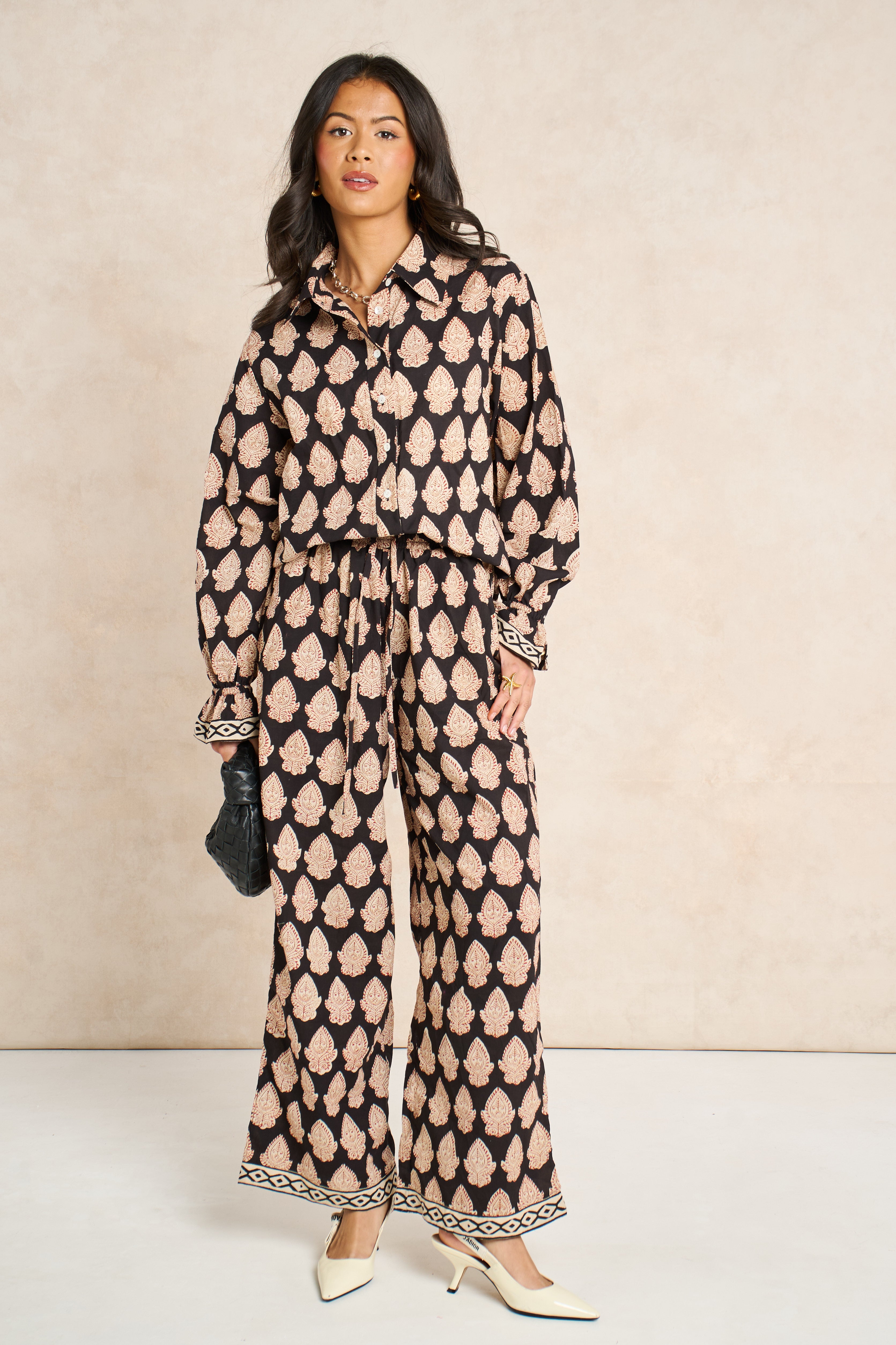 Molly Midnight Black Block Print Matching Set