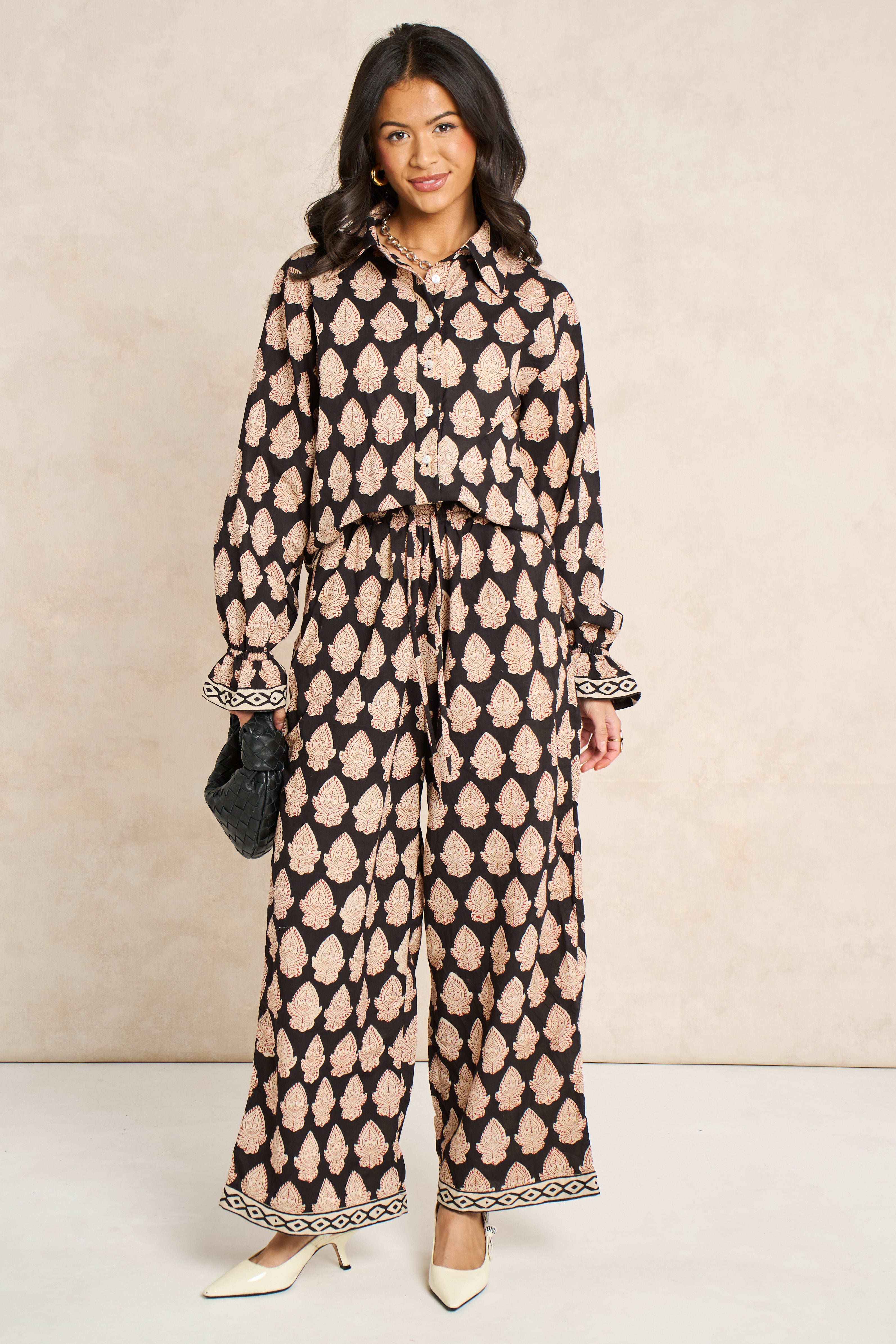 Molly Midnight Black Block Print Matching Set