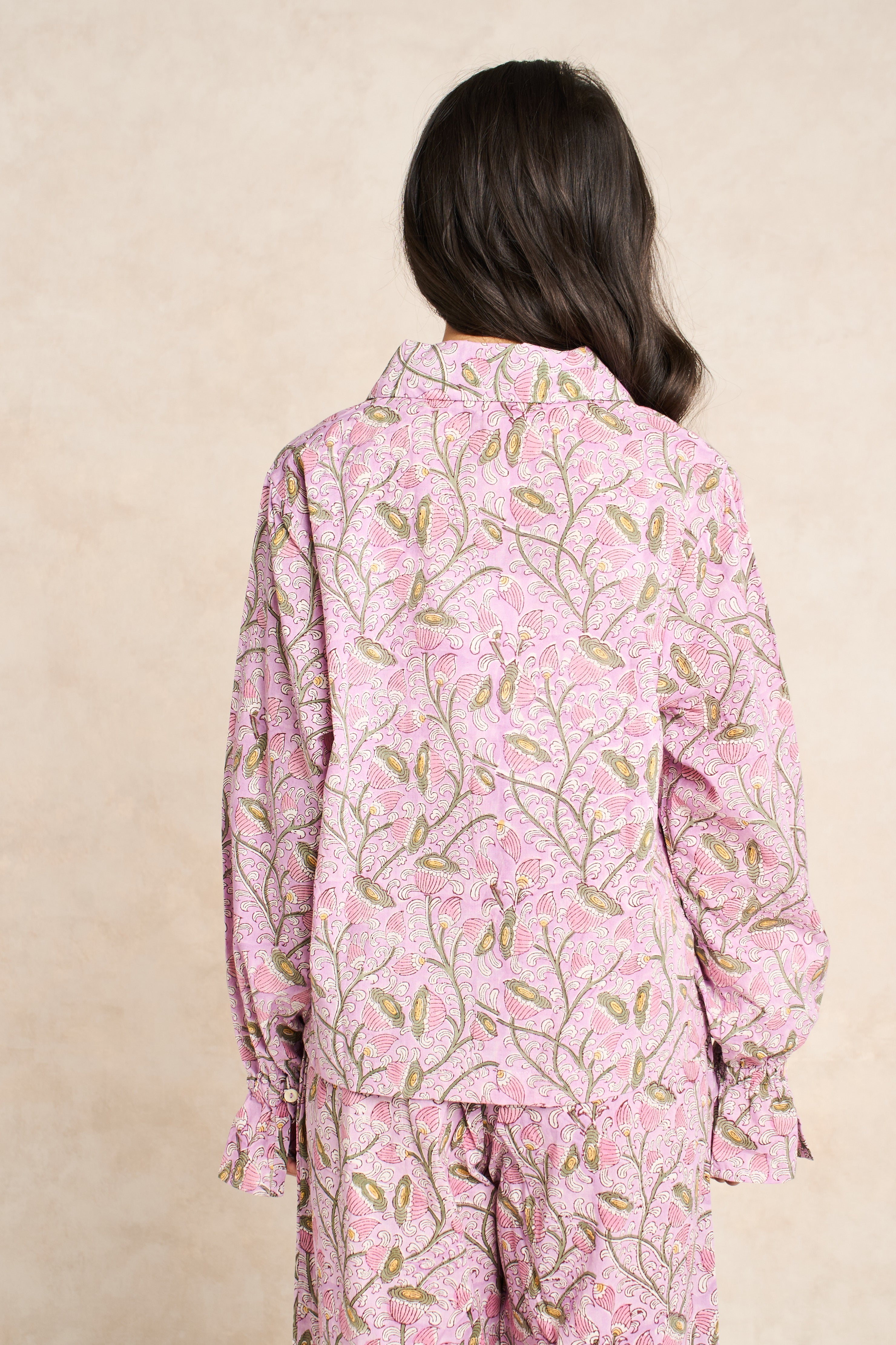 Wisteria Lilac & Blush Block Print Matching Set