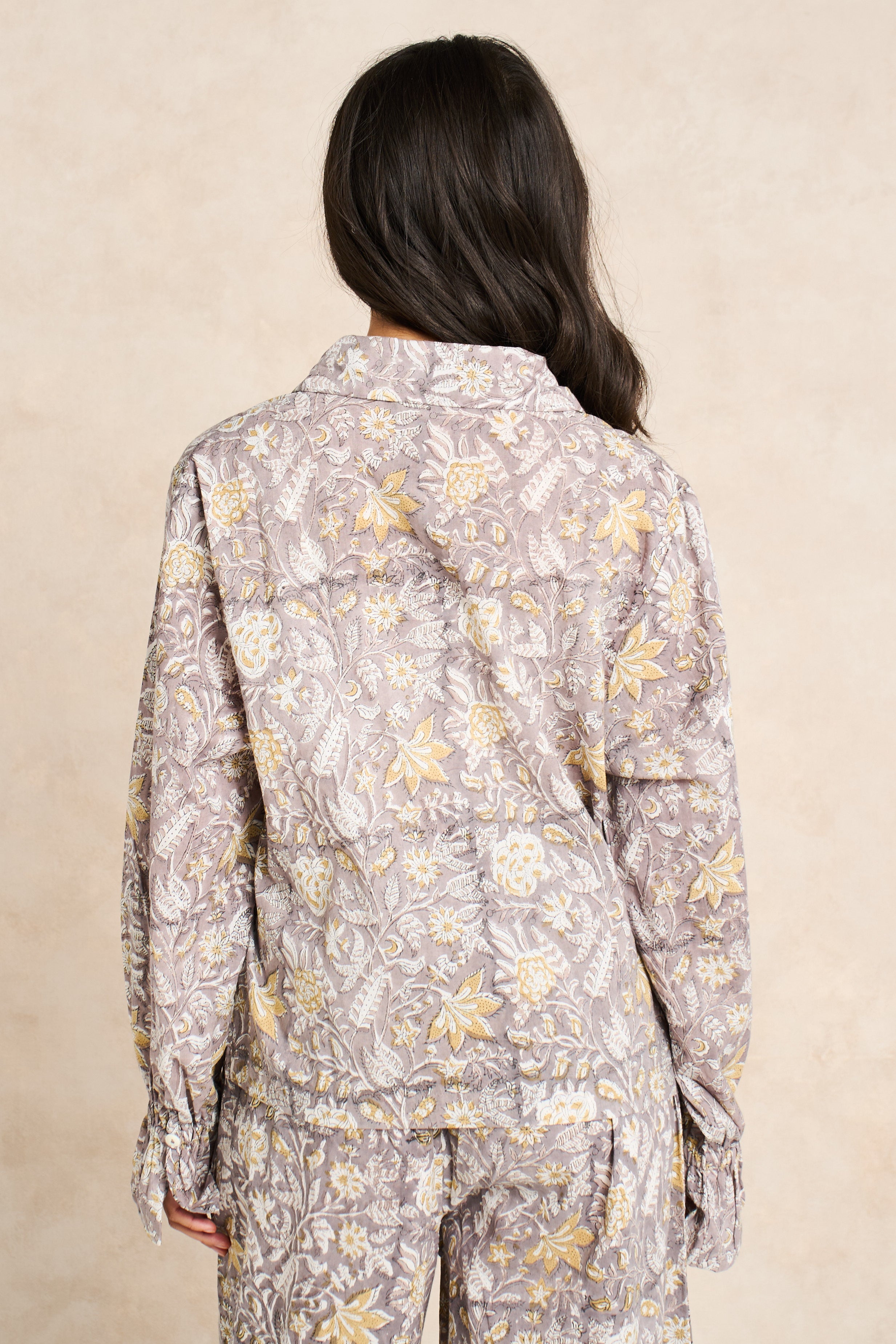 Pearl Taupe & White Block Print Matching Set