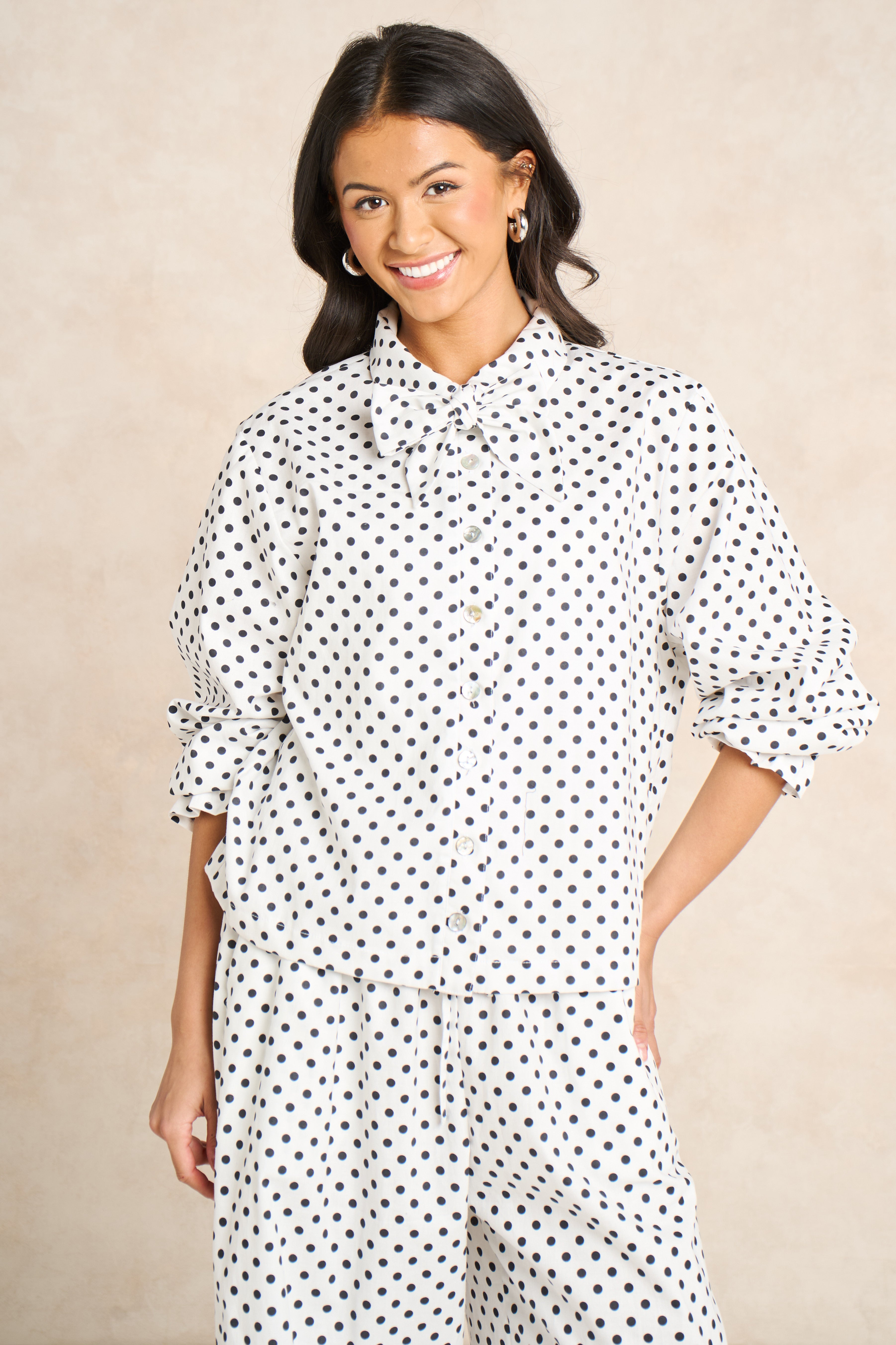 Polka Dot Block Print Matching Set