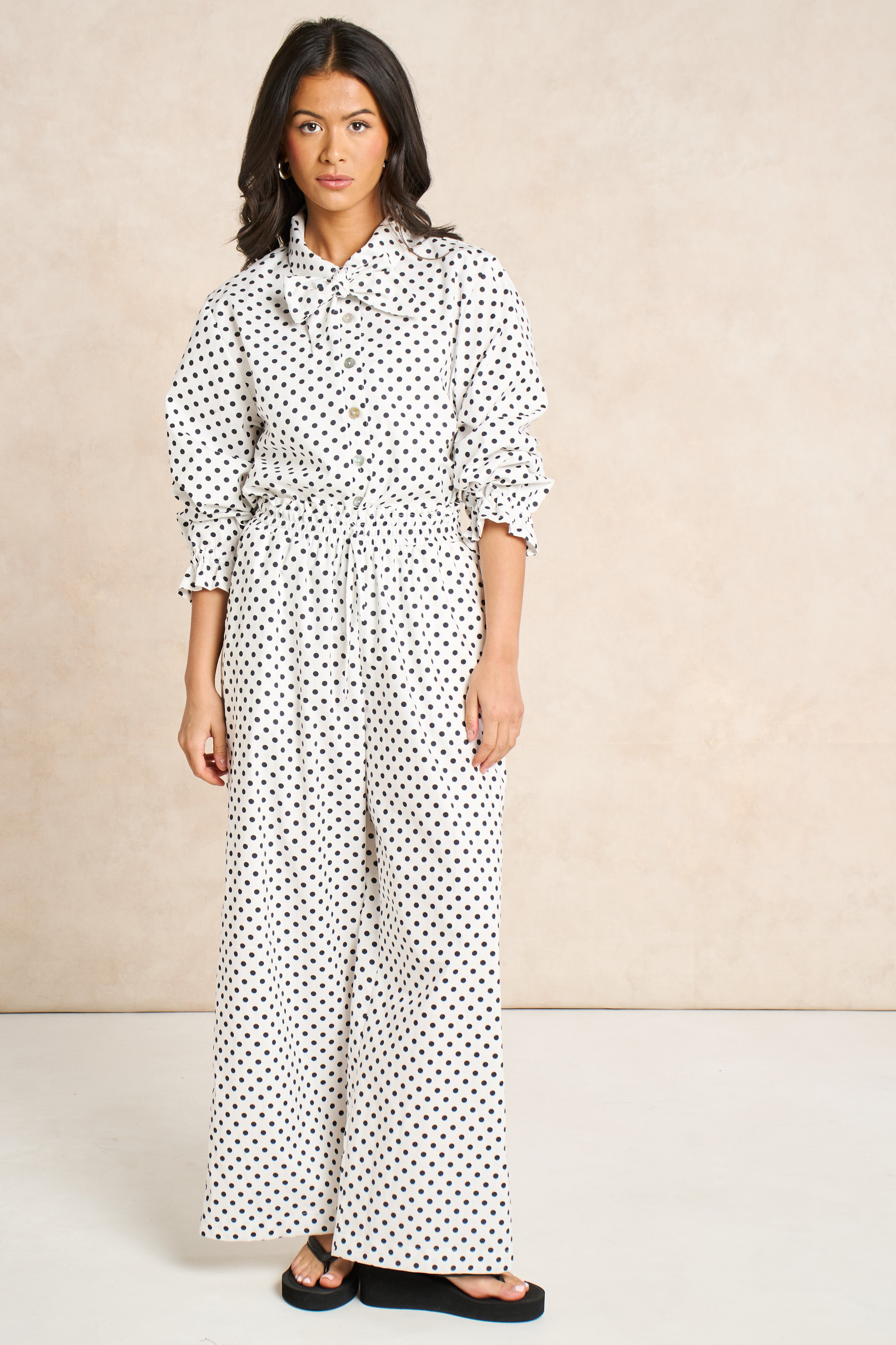 Polka Dot Block Print Matching Set