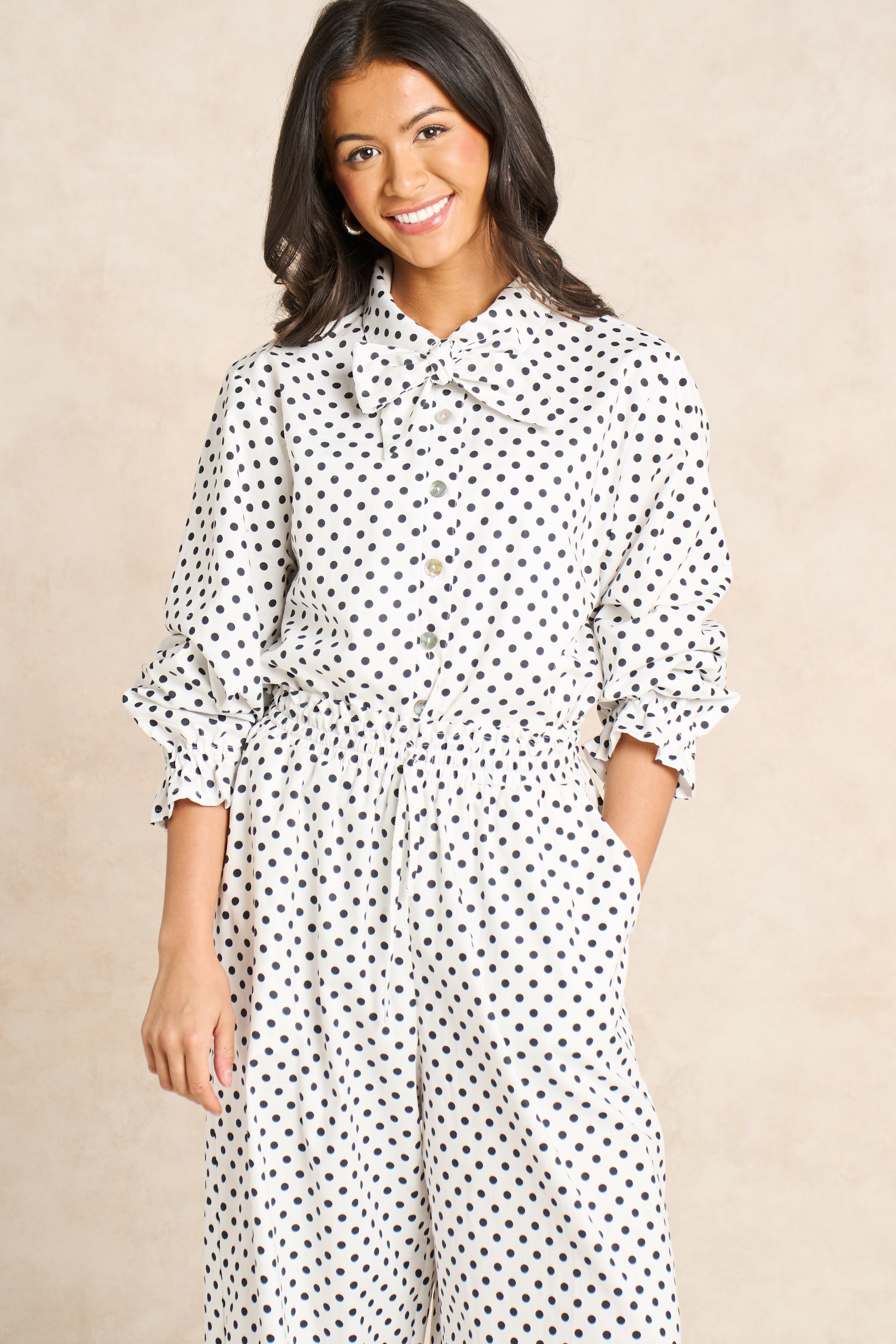 Polka Dot Block Print Matching Set
