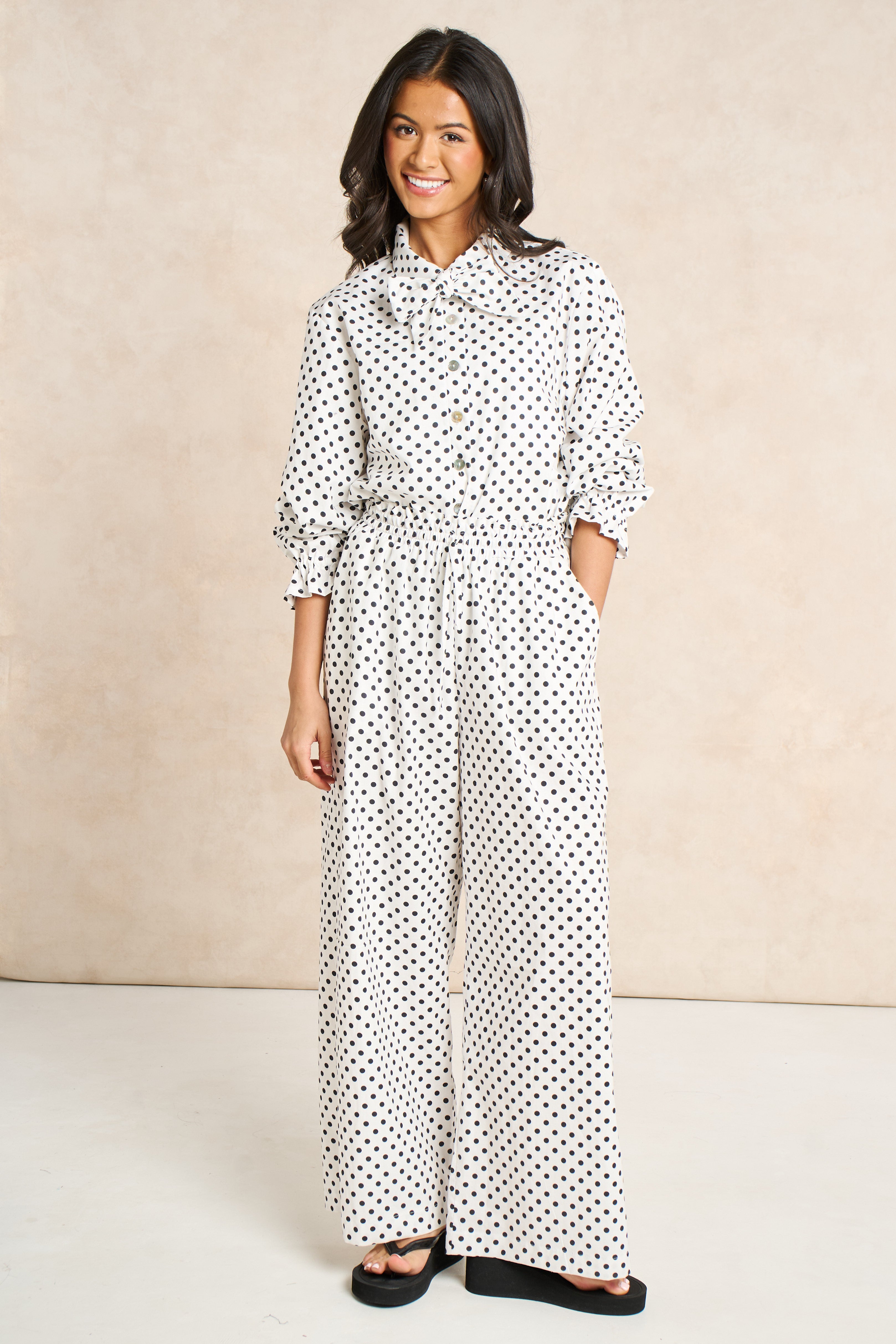 Polka Dot Block Print Matching Set