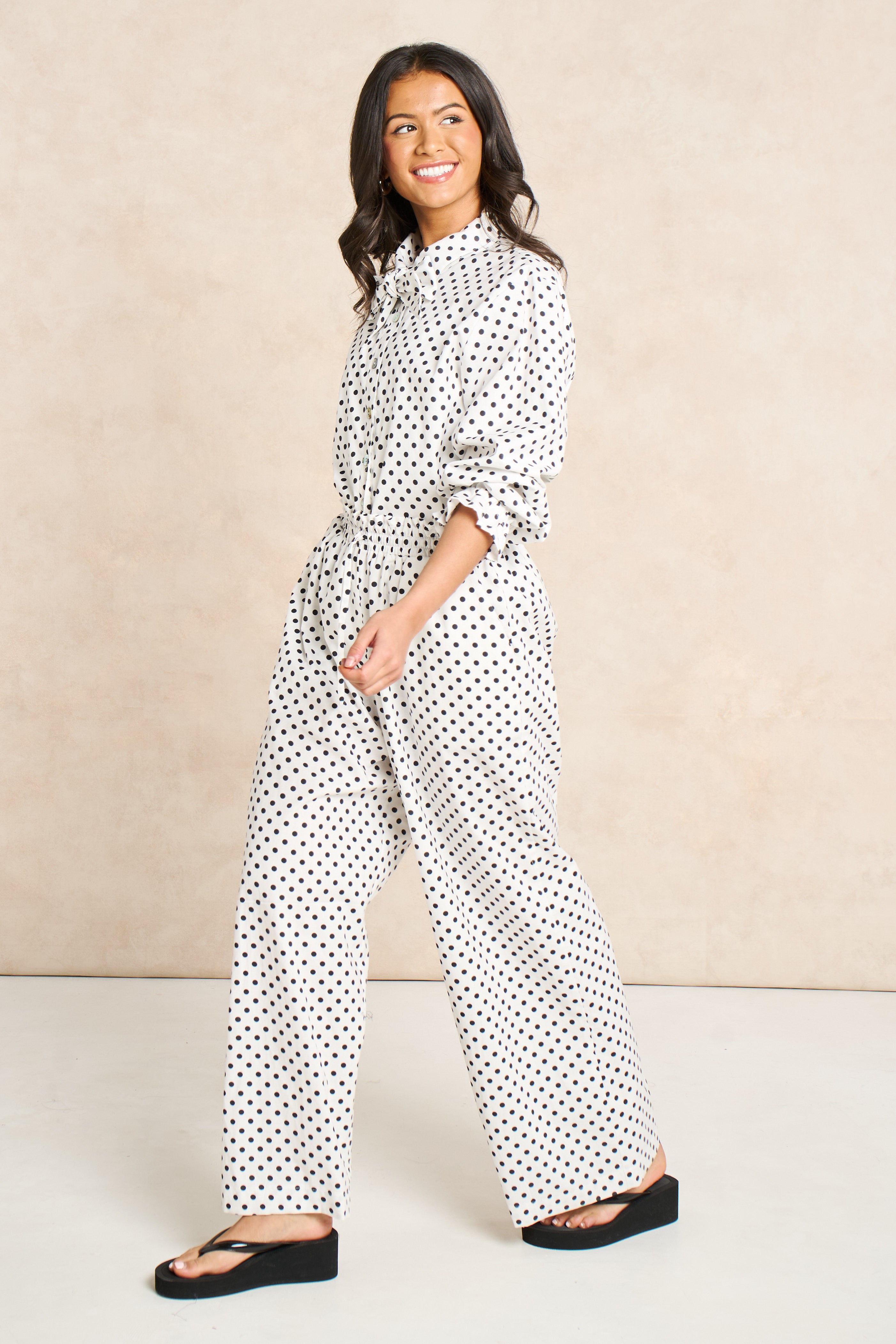 Polka Dot Block Print Matching Set